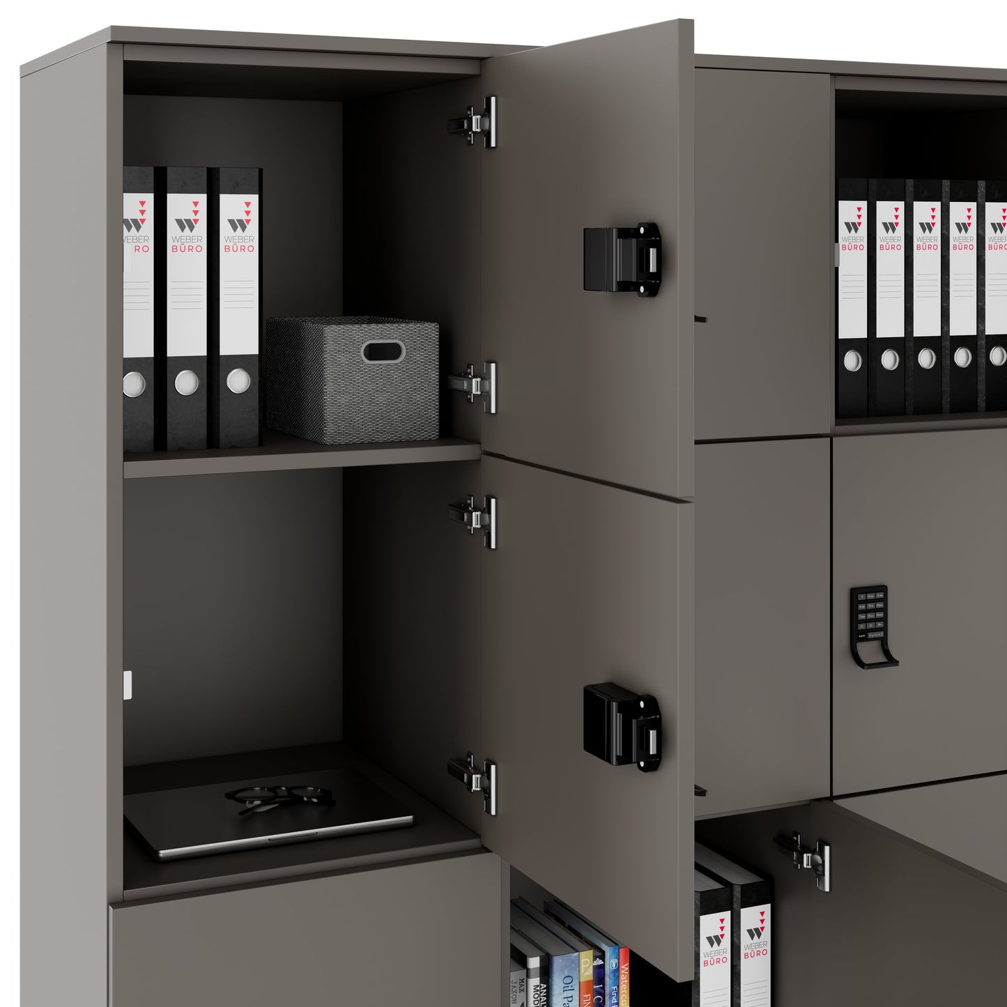 CHOICE Spind | 1353 x 1836 mm, 12 Schließfächer, Cubanitgrau