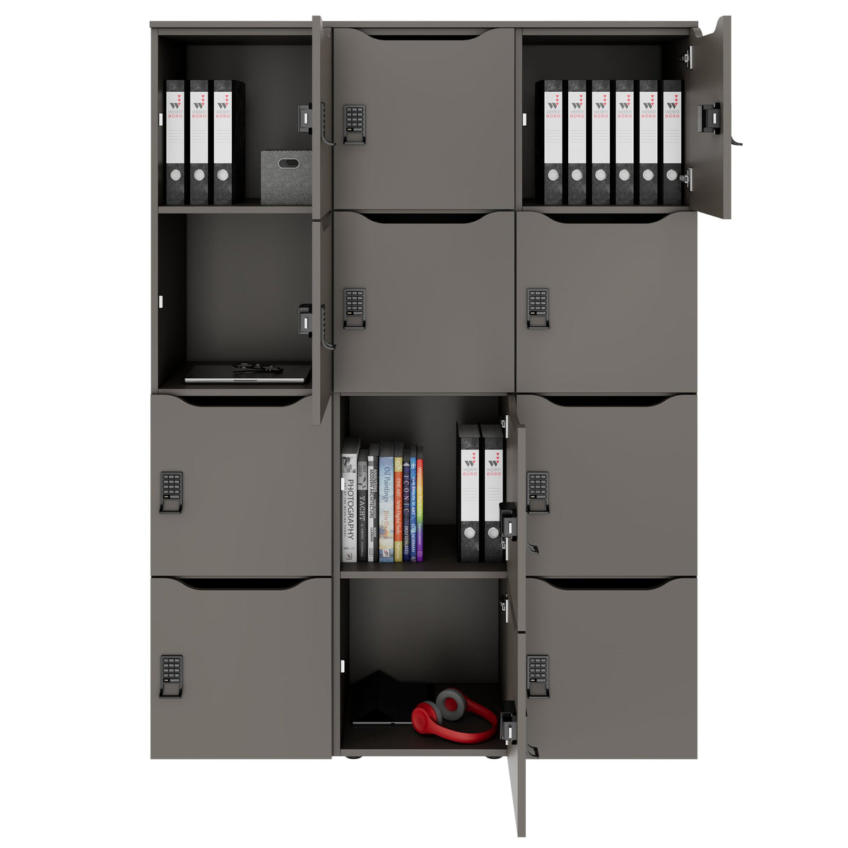 Armadietto CHOICE | 1353 x 1836 mm, 12 scomparti, grigio cubanite - 2 Lightbox Main Image