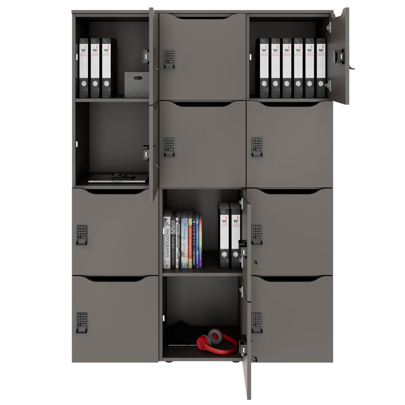 Armadietto CHOICE | 1353 x 1836 mm, 12 scomparti, grigio cubanite - 2 Main Image