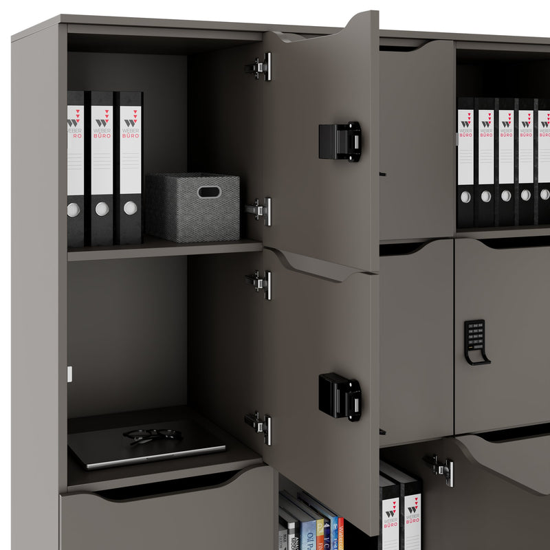 Armadietto CHOICE | 1353 x 1836 mm, 12 scomparti, grigio cubanite - 4 Main Image