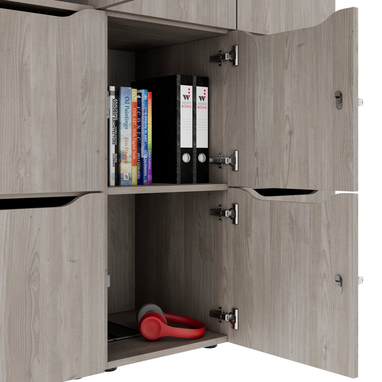 CHOICE Spind | 1353 x 1836 mm, 12 Schließfächer, Nordeiche grau