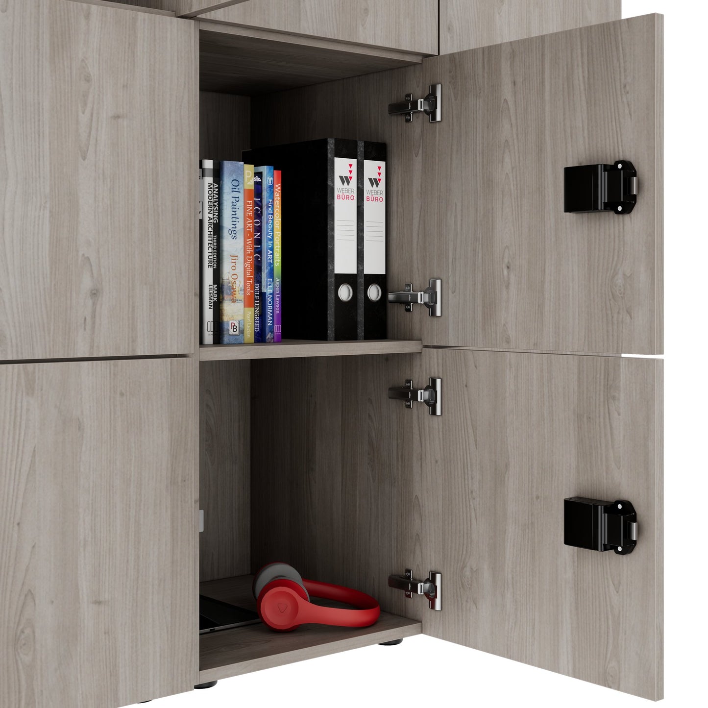 CHOICE Spind | 1353 x 1836 mm, 12 Schließfächer, Nordeiche grau