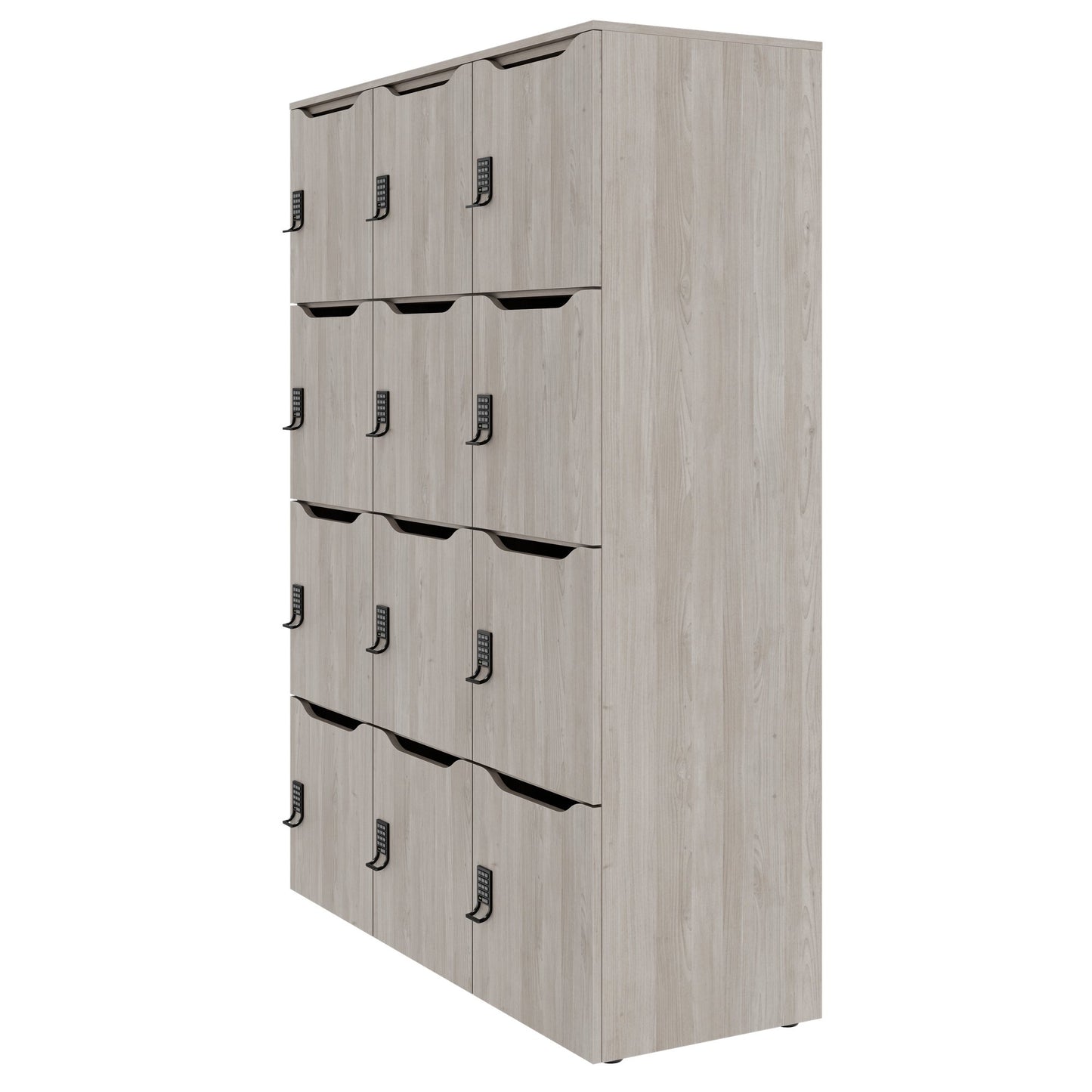 CHOICE Spind | 1353 x 1836 mm, 12 Schließfächer, Nordeiche grau