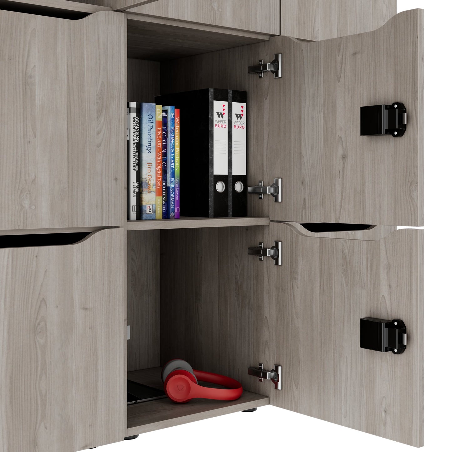 CHOICE Spind | 1353 x 1836 mm, 12 Schließfächer, Nordeiche grau