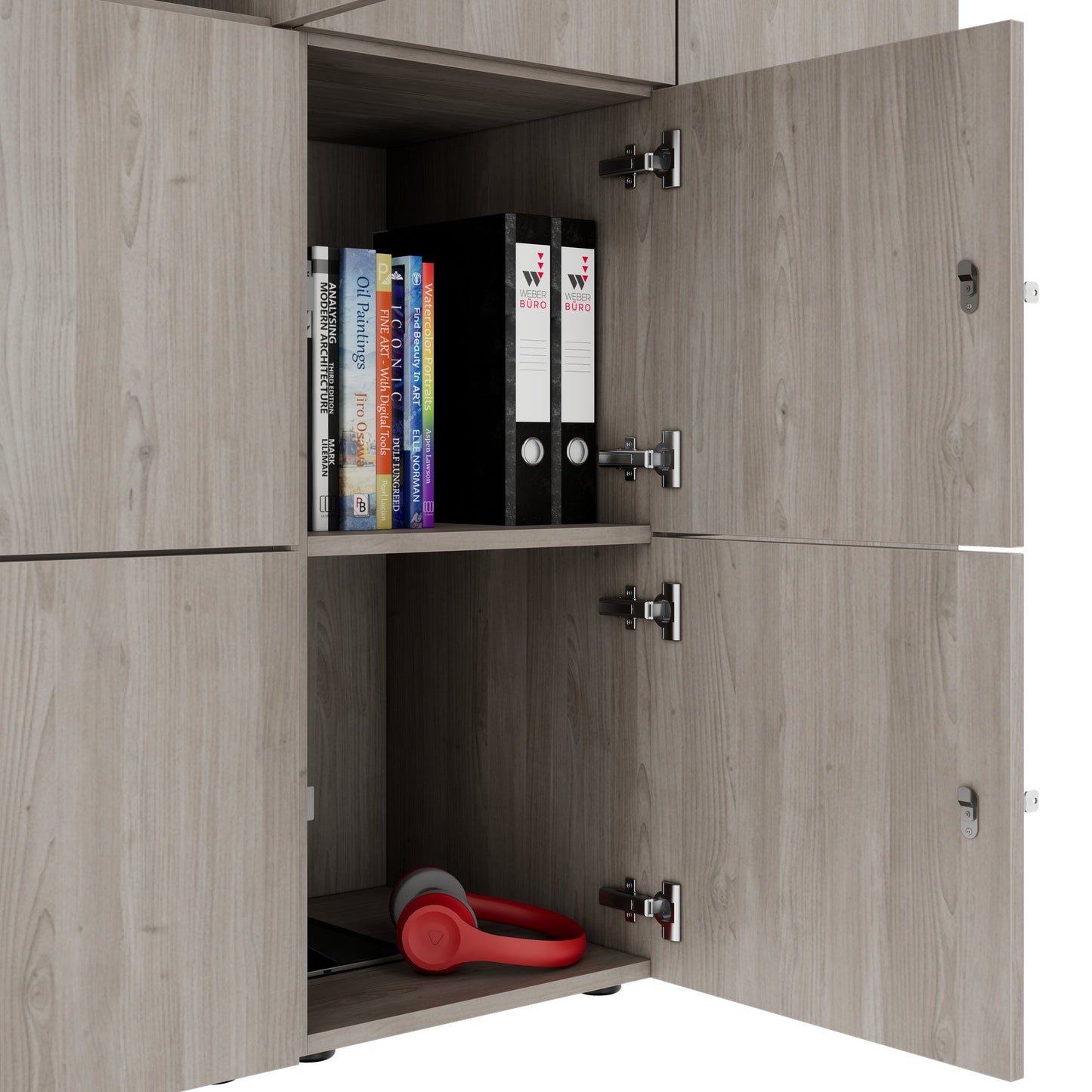 CHOICE Spind | 1353 x 1836 mm, 12 Schließfächer, Nordeiche grau