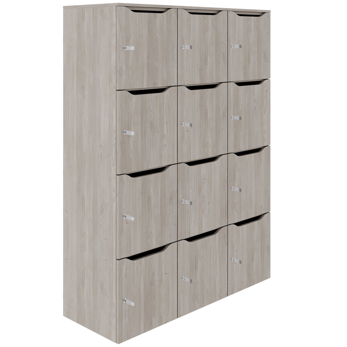 CHOICE Spind | 1353 x 1836 mm, 12 Schließfächer, Nordeiche grau