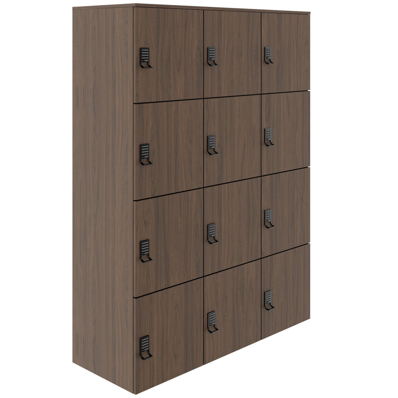 CHOICE Locker | 1353 x 1836 mm, 12 lockers, walnut - 1 Main Image