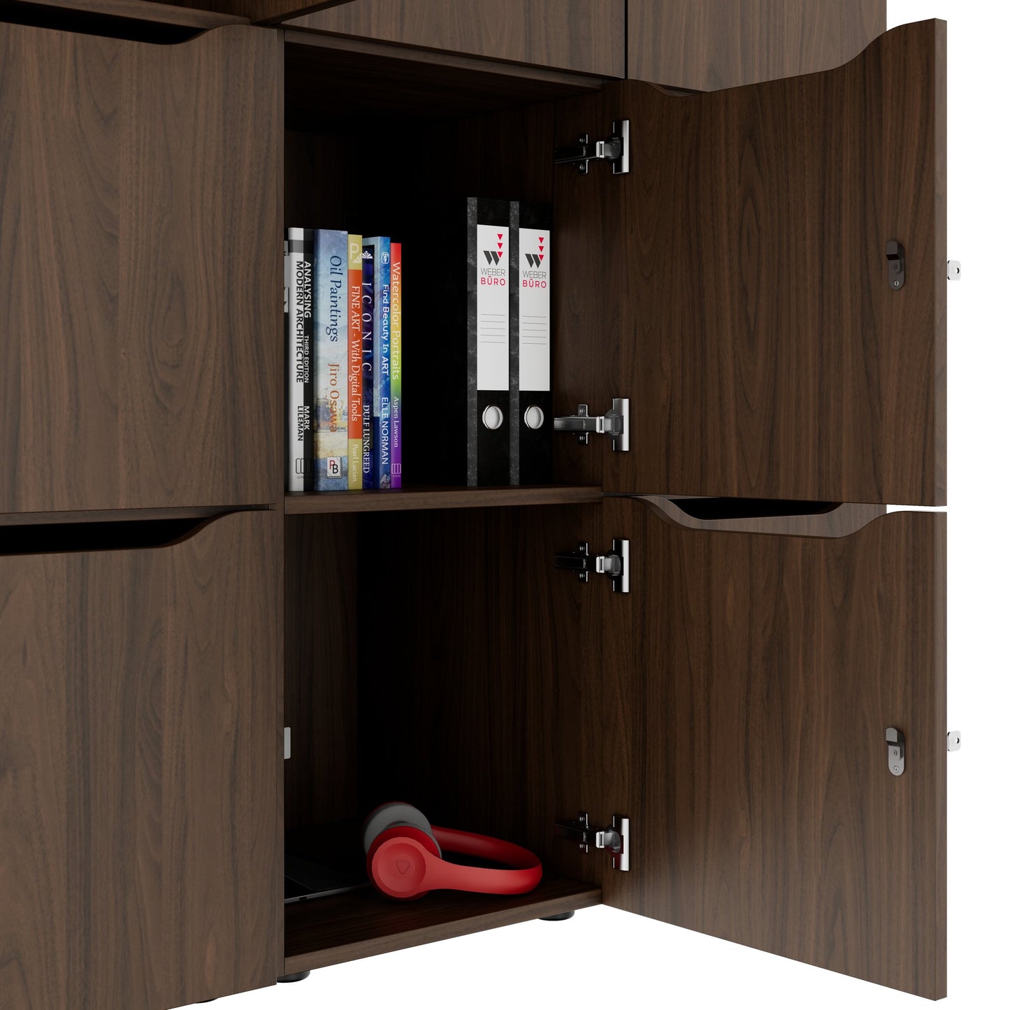 CHOICE Spind | 1353 x 1836 mm, 12 Schließfächer, Nussbaum