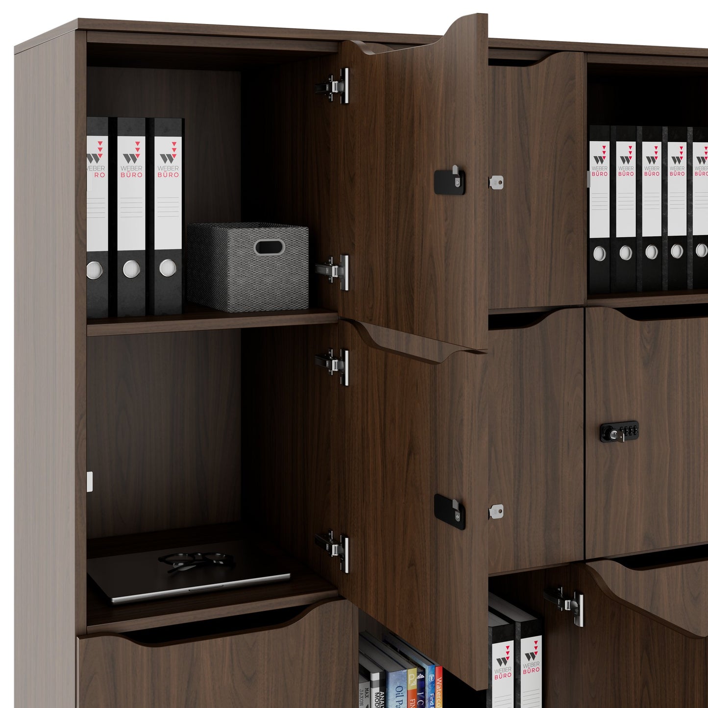 CHOICE Spind | 1353 x 1836 mm, 12 Schließfächer, Nussbaum