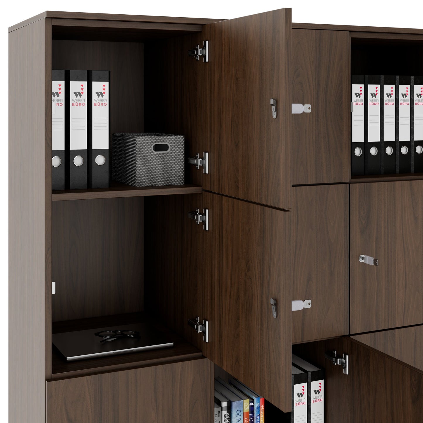 CHOICE Spind | 1353 x 1836 mm, 12 Schließfächer, Nussbaum