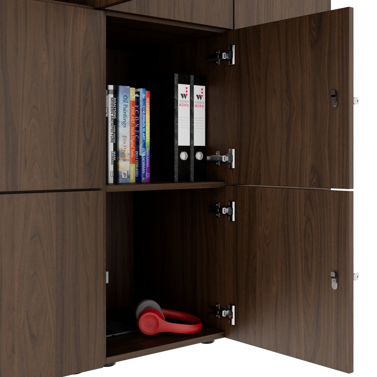 CHOICE Spind | 1353 x 1836 mm, 12 Schließfächer, Nussbaum