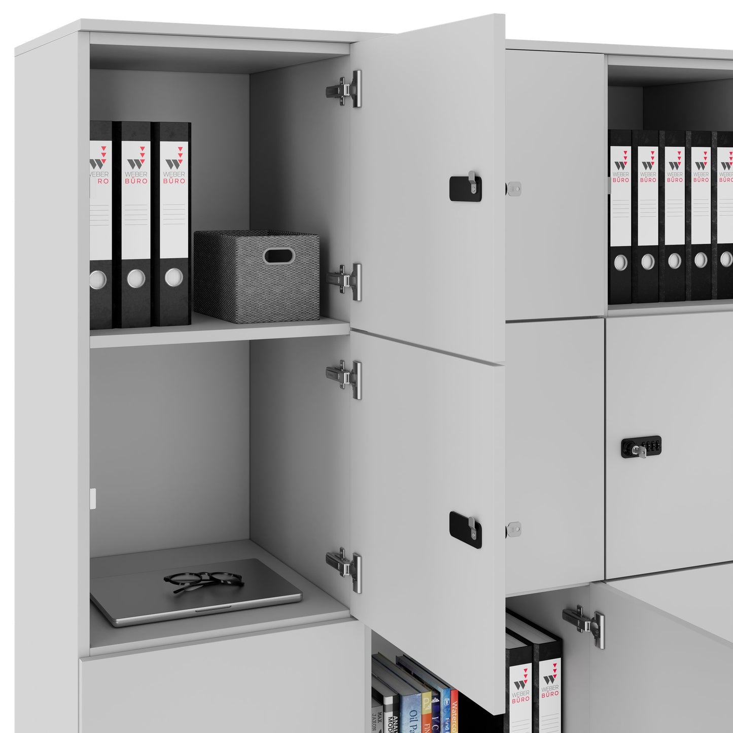 CHOICE Spind | 1353 x 1836 mm, 12 Schließfächer, Perlgrau