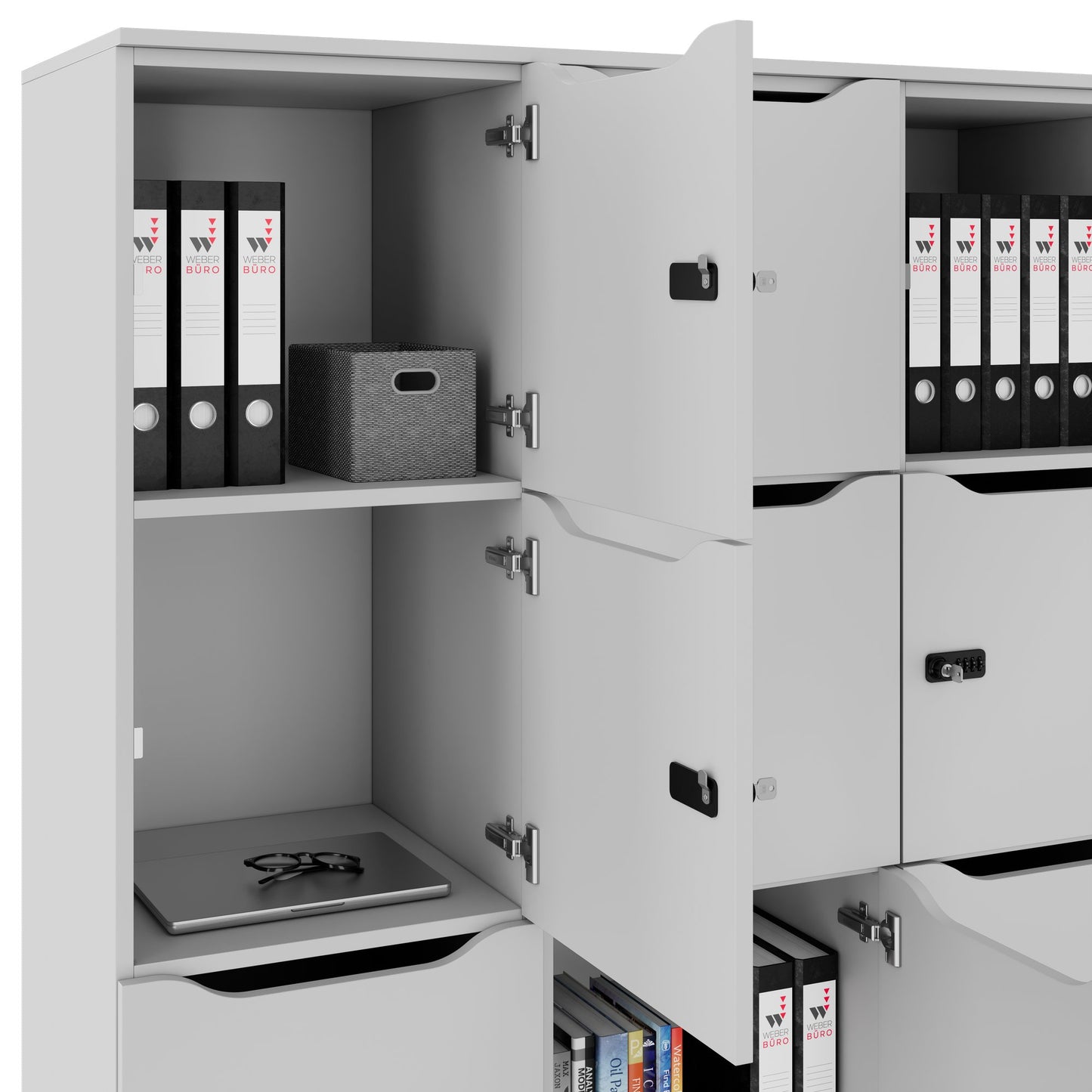 CHOICE Spind | 1353 x 1836 mm, 12 Schließfächer, Perlgrau