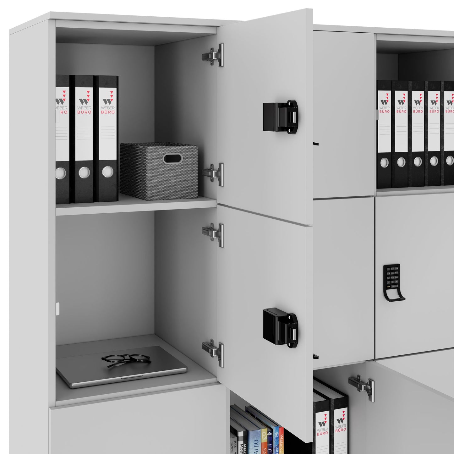 CHOICE Spind | 1353 x 1836 mm, 12 Schließfächer, Perlgrau