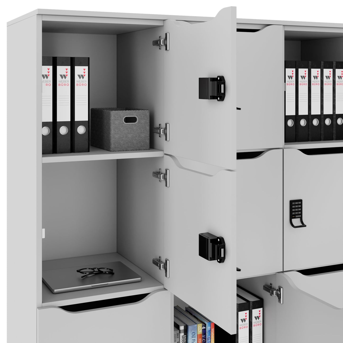 CHOICE Spind | 1353 x 1836 mm, 12 Schließfächer, Perlgrau