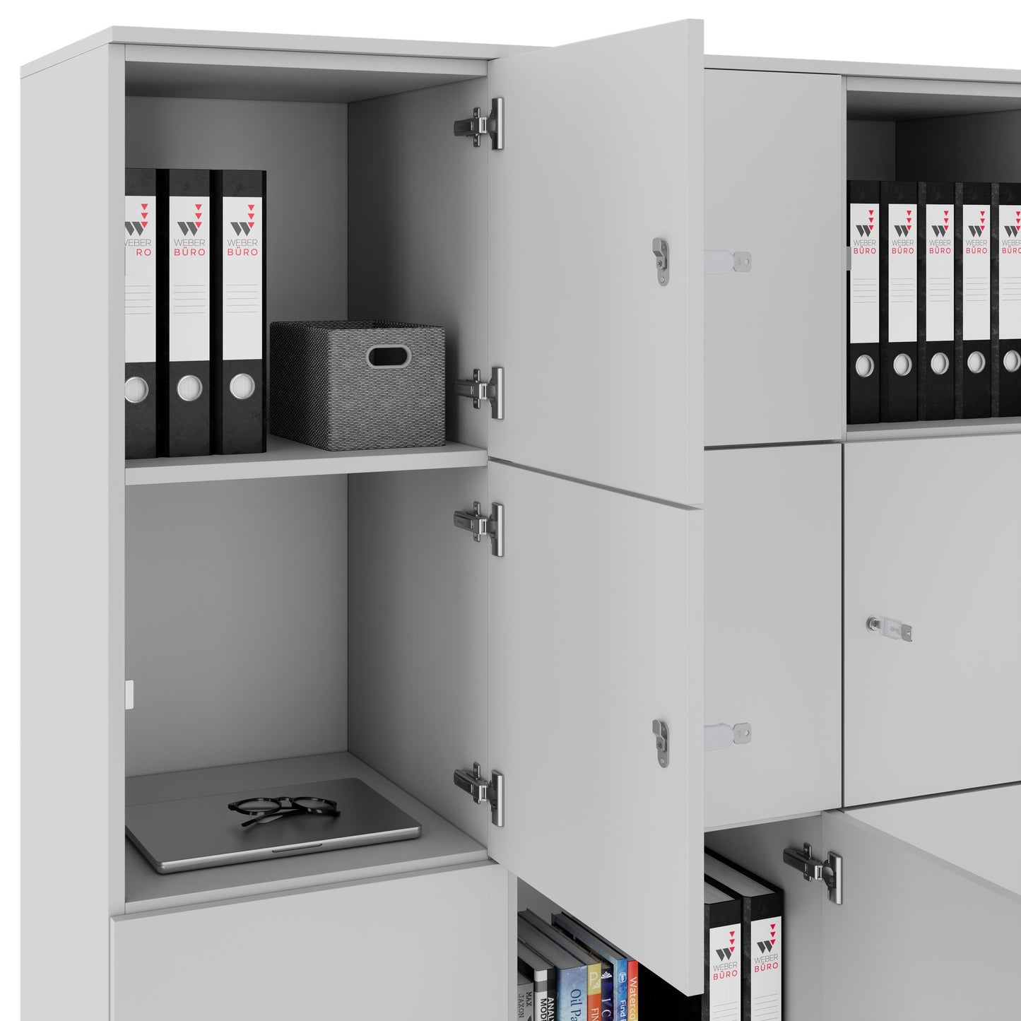 CHOICE Spind | 1353 x 1836 mm, 12 Schließfächer, Perlgrau