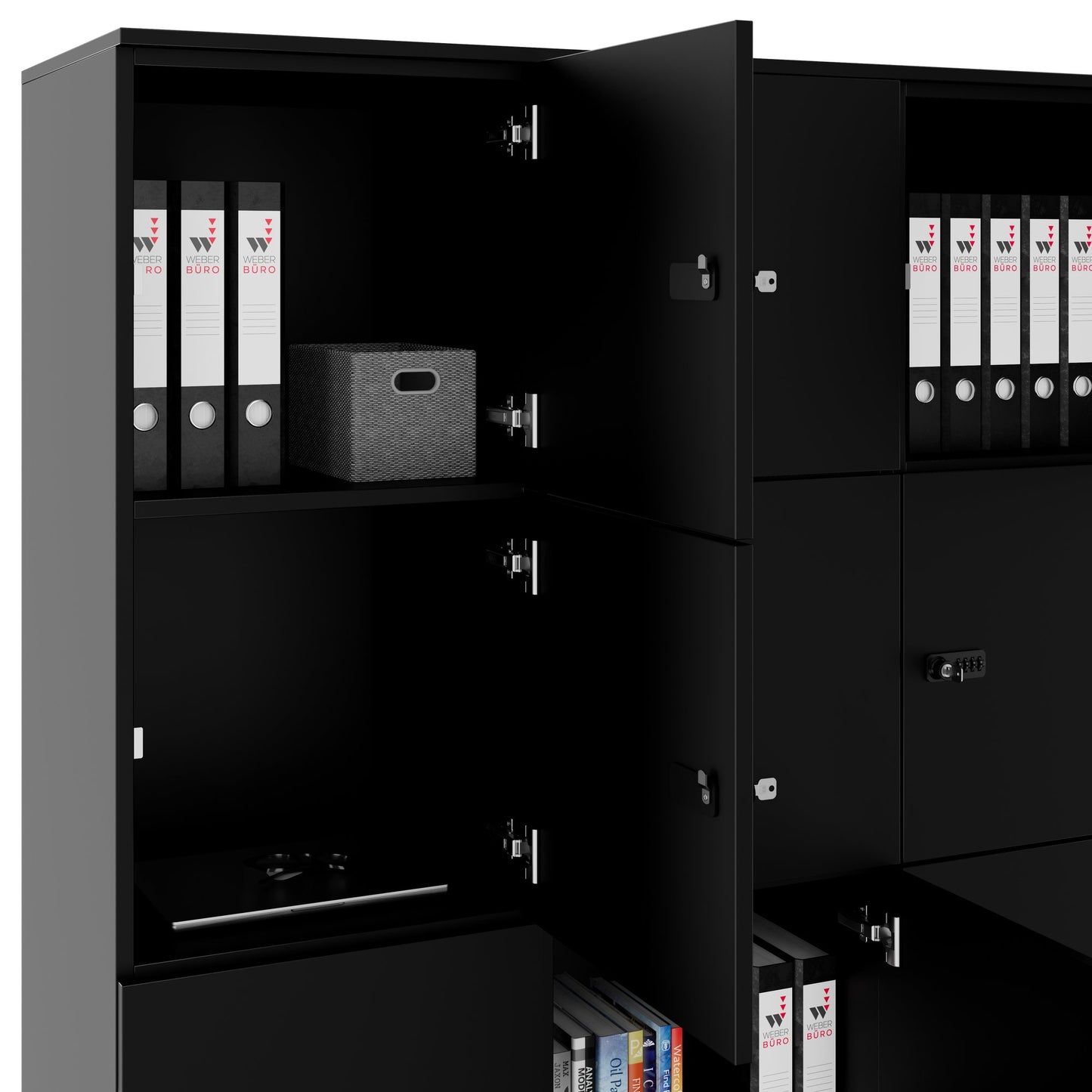 CHOICE Spind | 1353 x 1836 mm, 12 Schließfächer, Schwarz