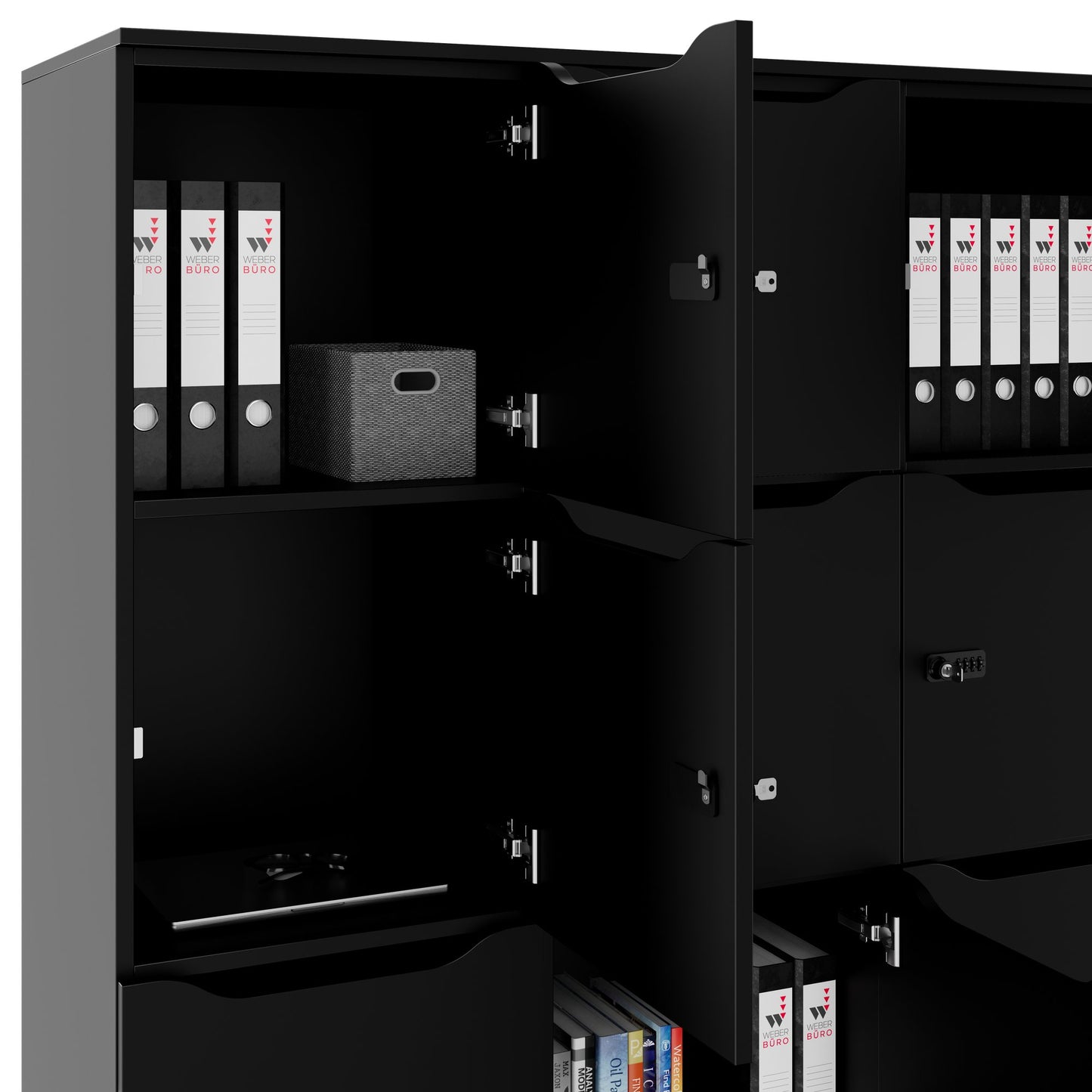 CHOICE Spind | 1353 x 1836 mm, 12 Schließfächer, Schwarz