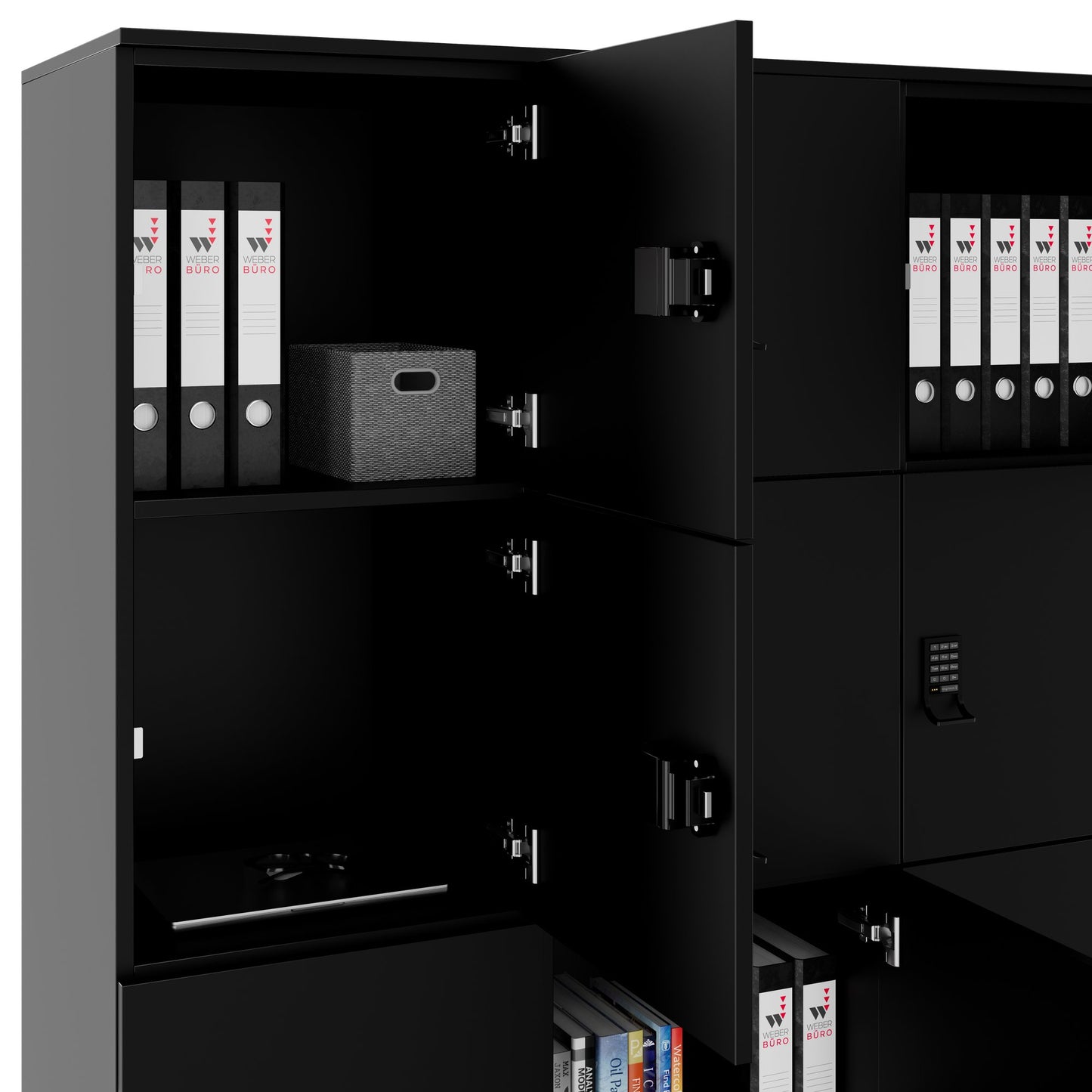 CHOICE Spind | 1353 x 1836 mm, 12 Schließfächer, Schwarz