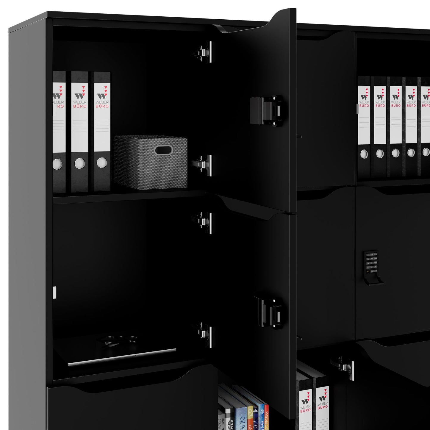 CHOICE Spind | 1353 x 1836 mm, 12 Schließfächer, Schwarz