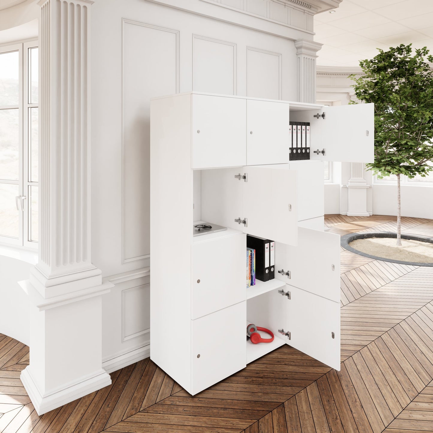 CHOICE Locker | 1353 x 1836 mm, 12 lockers, white