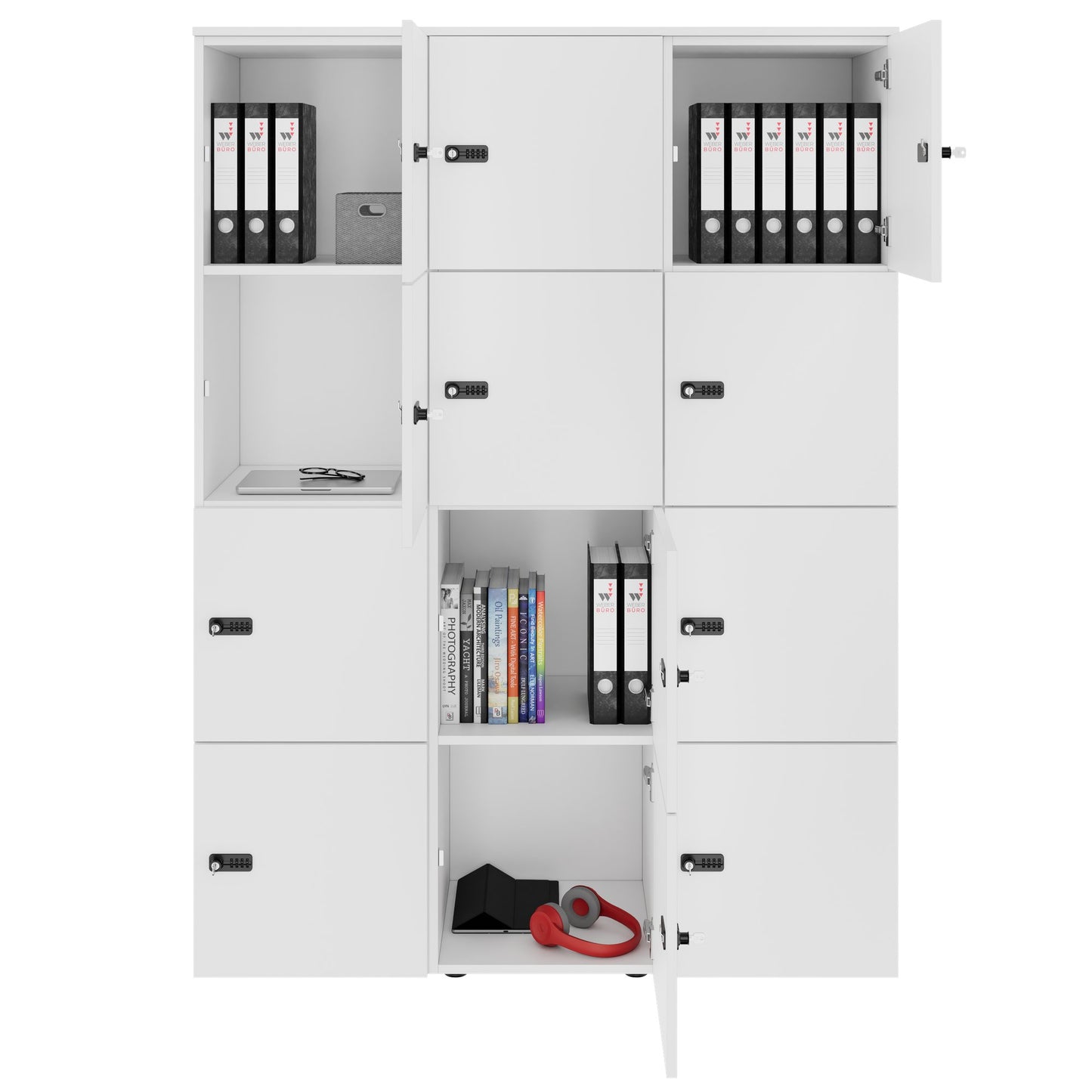 CHOICE Locker | 1353 x 1836 mm, 12 lockers, white