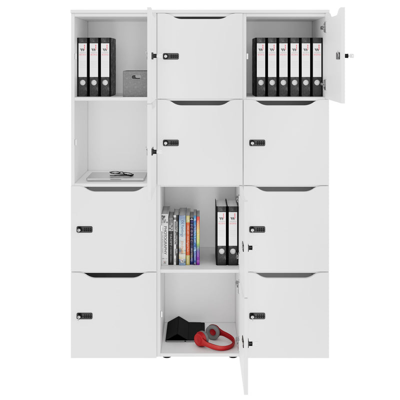 Armoire CHOICE | 1353 x 1836 mm, 12 casiers, blanc - 2 Main Image