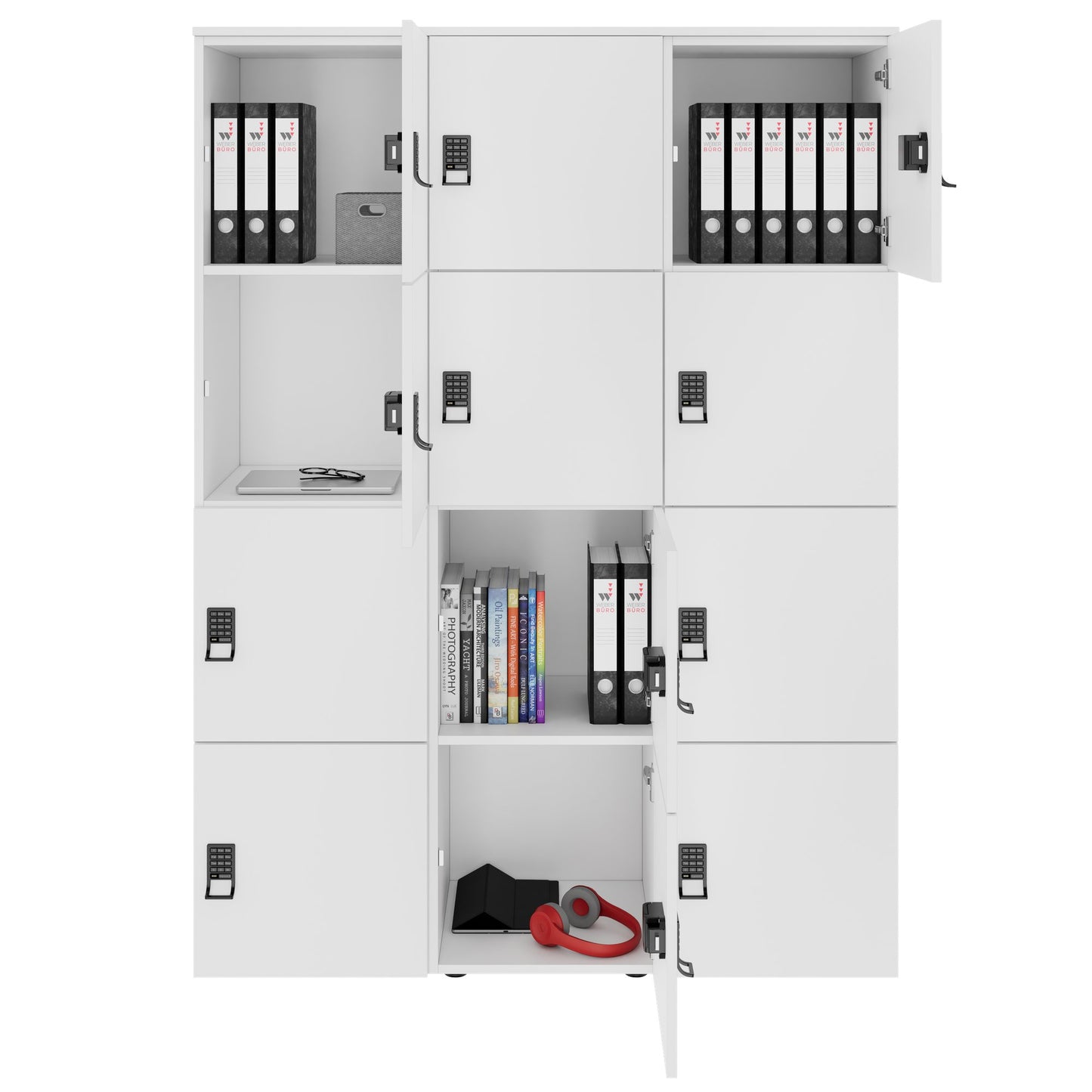 CHOICE Locker | 1353 x 1836 mm, 12 lockers, white