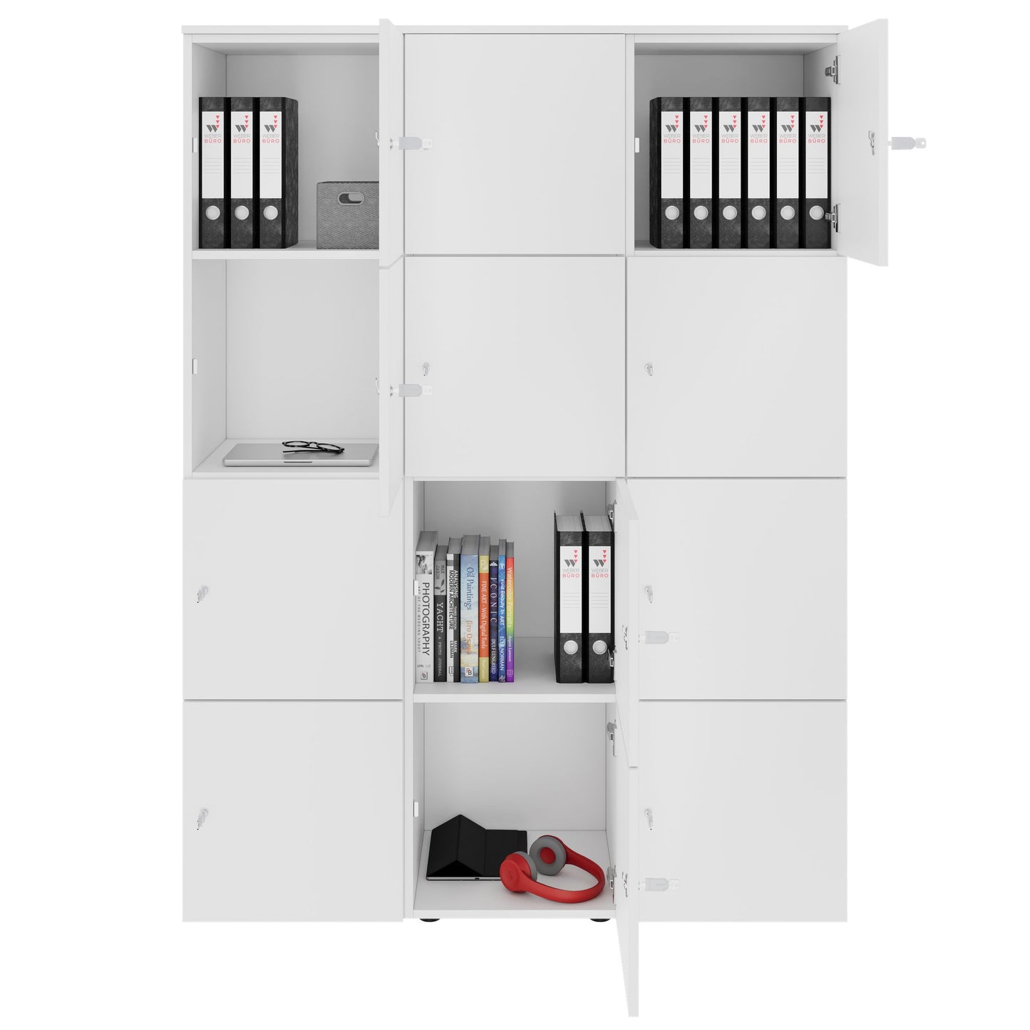 CHOICE Locker | 1353 x 1836 mm, 12 lockers, white