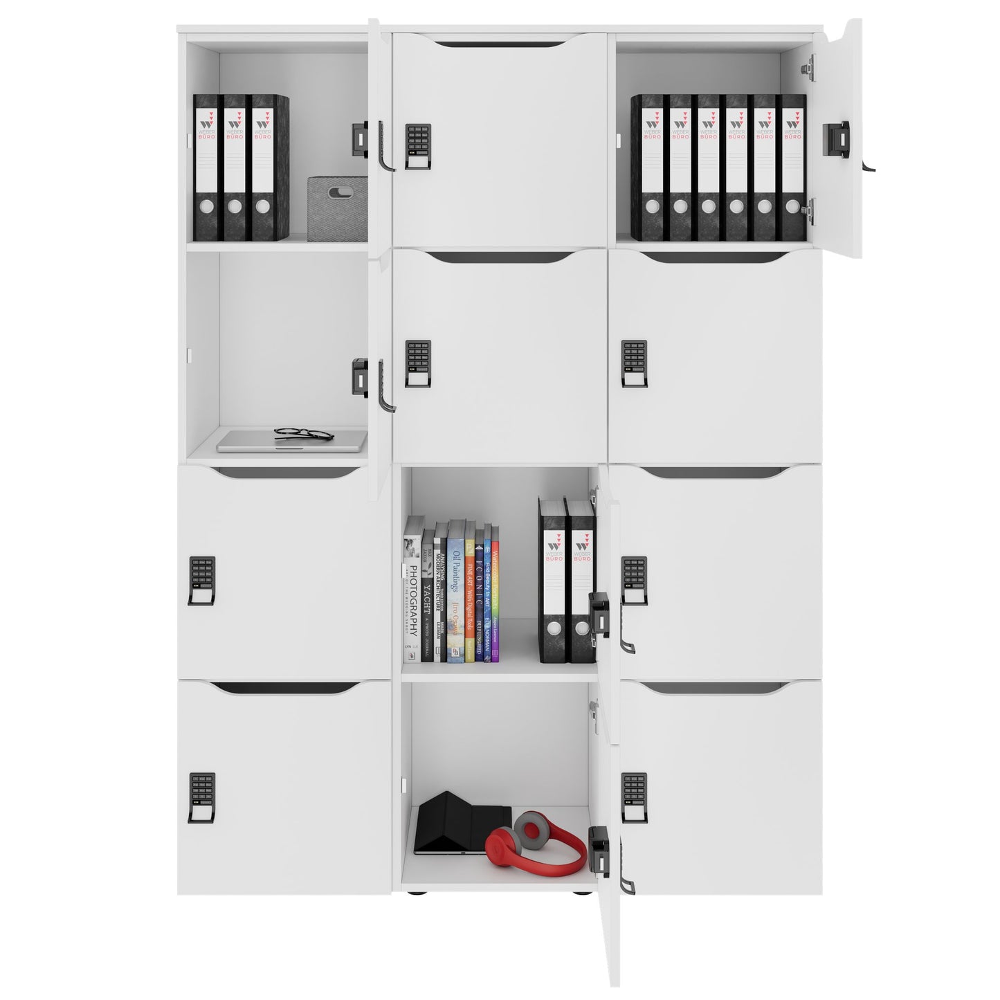 CHOICE Locker | 1353 x 1836 mm, 12 lockers, white