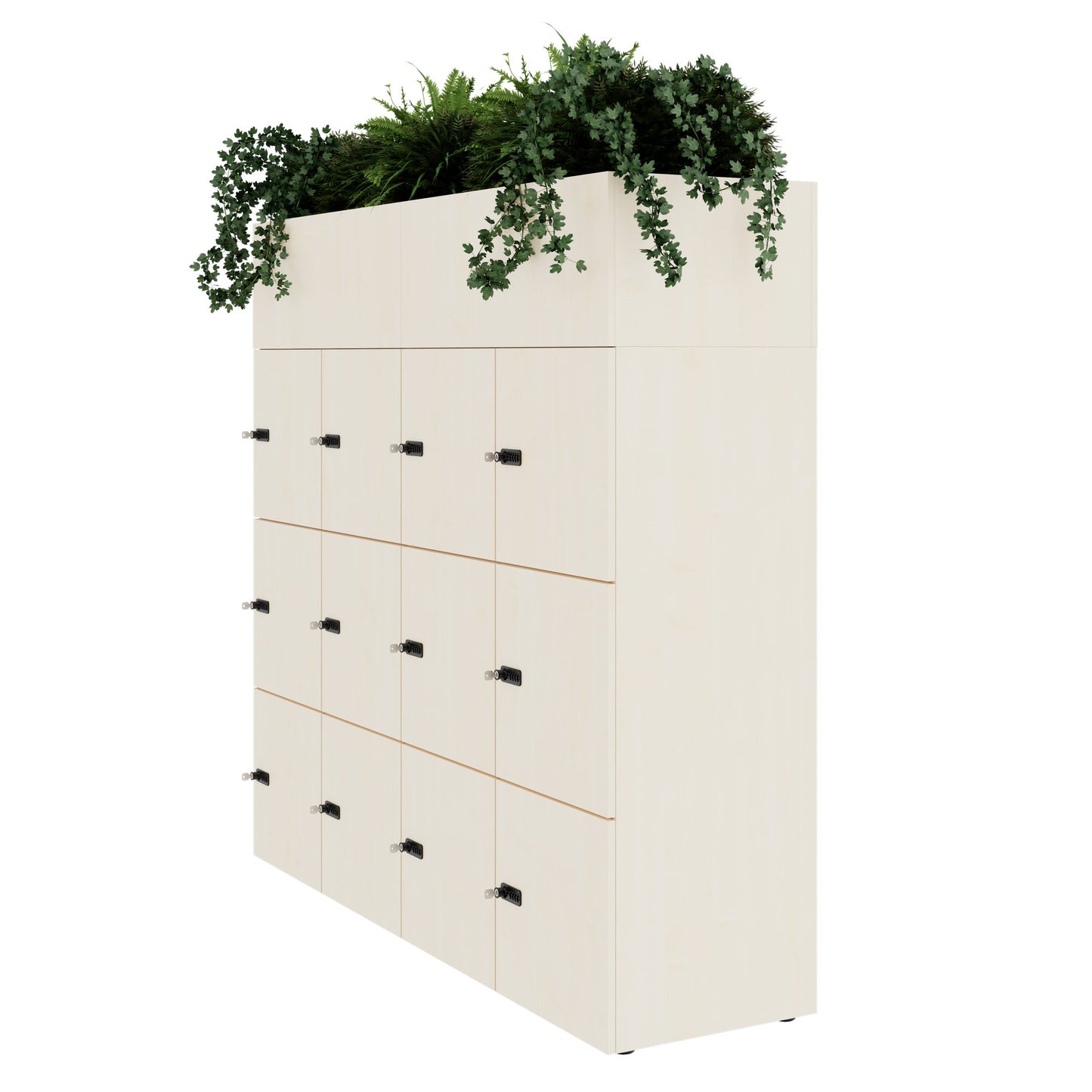 CHOICE Spind | 1800 x 1704 mm, 12 Schliessfächer, Blumenkästen, Ahorn