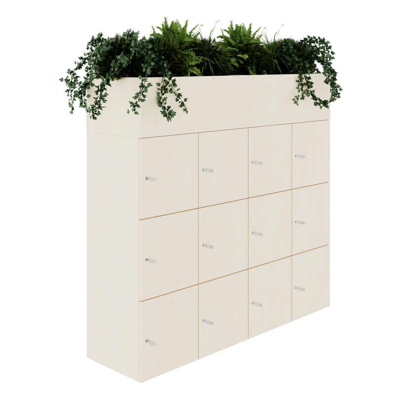 CHOICE Spind | 1800 x 1704 mm, 12 Schließfächer, Blumenkästen, Ahorn - 3 Main Image