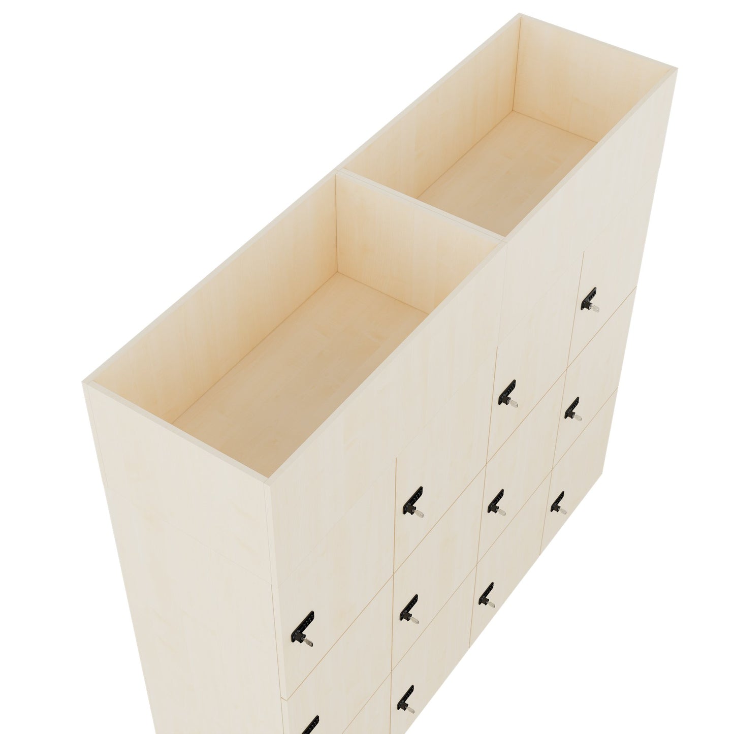 CHOICE Spind | 1800 x 1704 mm, 12 Schliessfächer, Blumenkästen, Ahorn