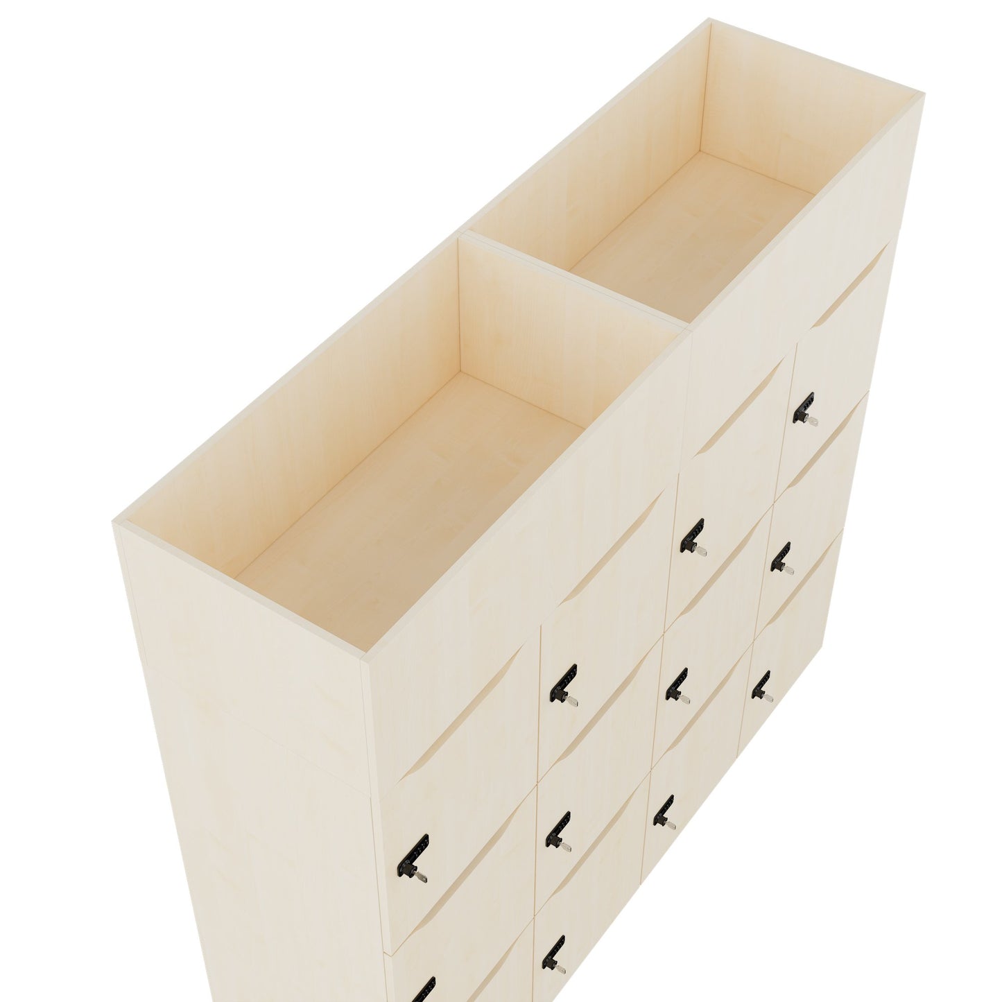 CHOICE Spind | 1800 x 1704 mm, 12 Schliessfächer, Blumenkästen, Ahorn