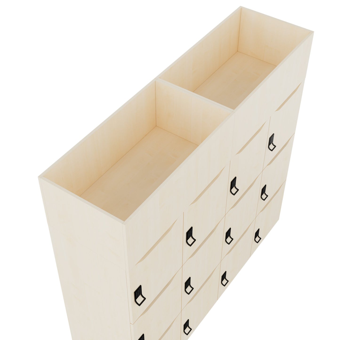 CHOICE Spind | 1800 x 1704 mm, 12 Schliessfächer, Blumenkästen, Ahorn