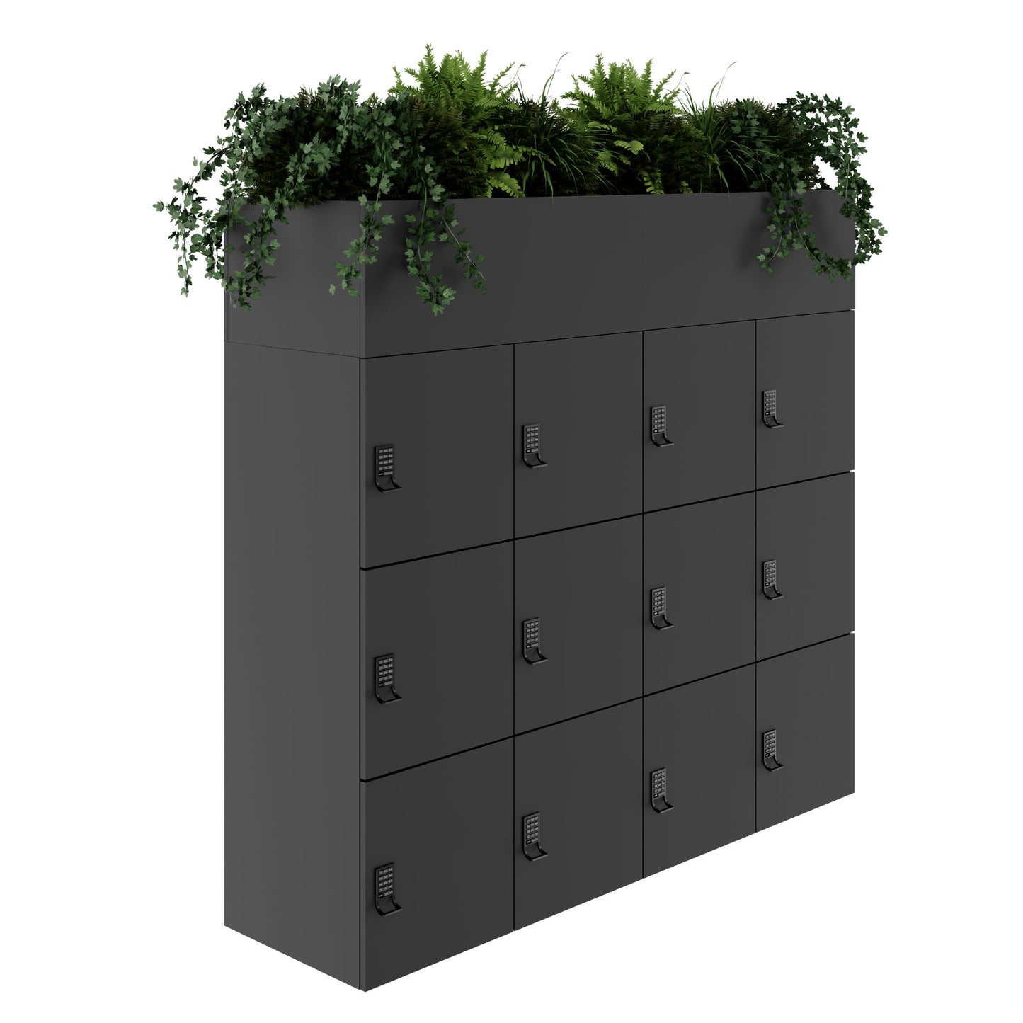 CHOICE Spind | 1800 x 1704 mm, 12 Schliessfächer, Blumenkästen, Anthrazit