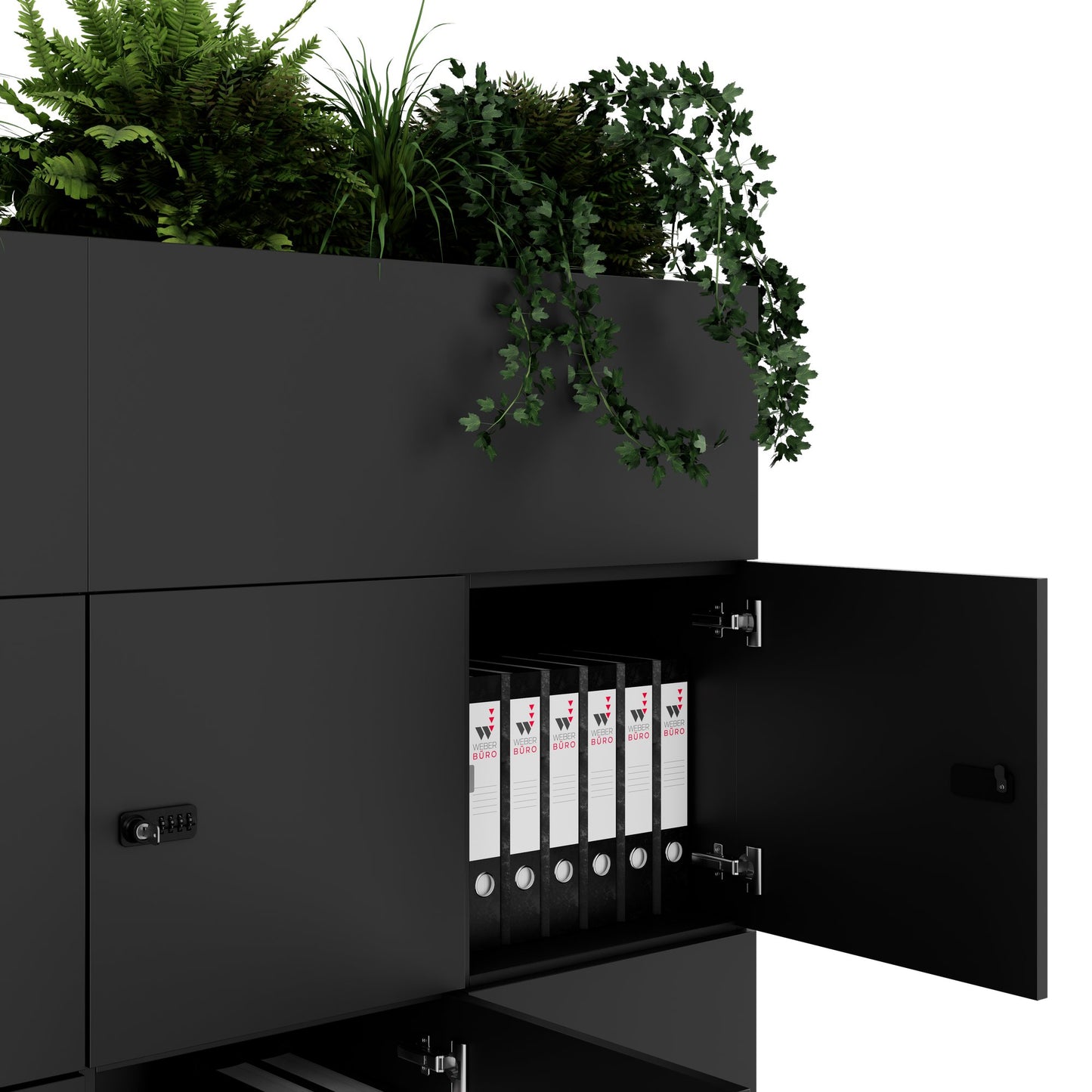 CHOICE Spind | 1800 x 1704 mm, 12 Schliessfächer, Blumenkästen, Anthrazit