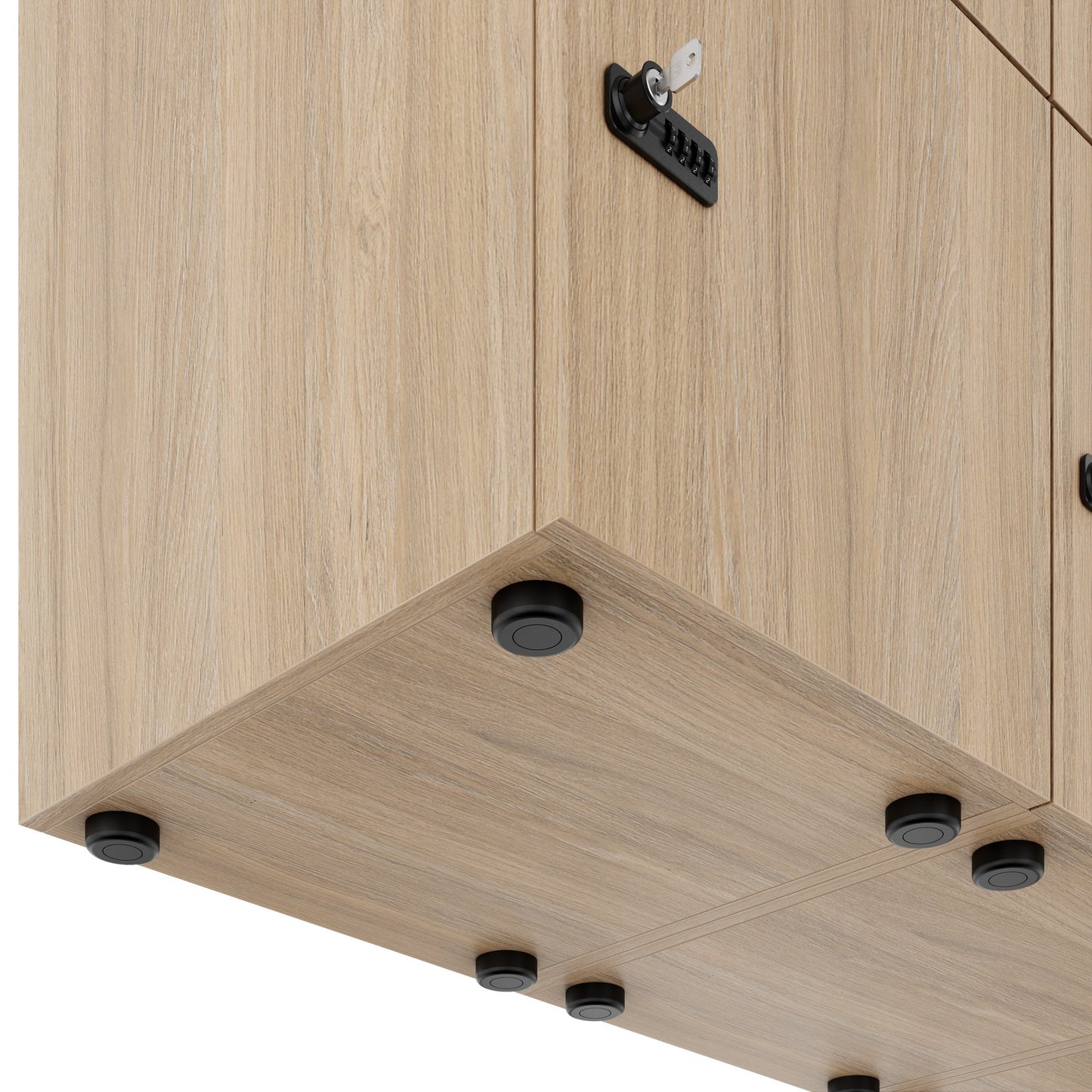 CHOICE Spind | 1800 x 1704 mm, 12 Schließfächer, Blumenkästen, Bernsteineiche