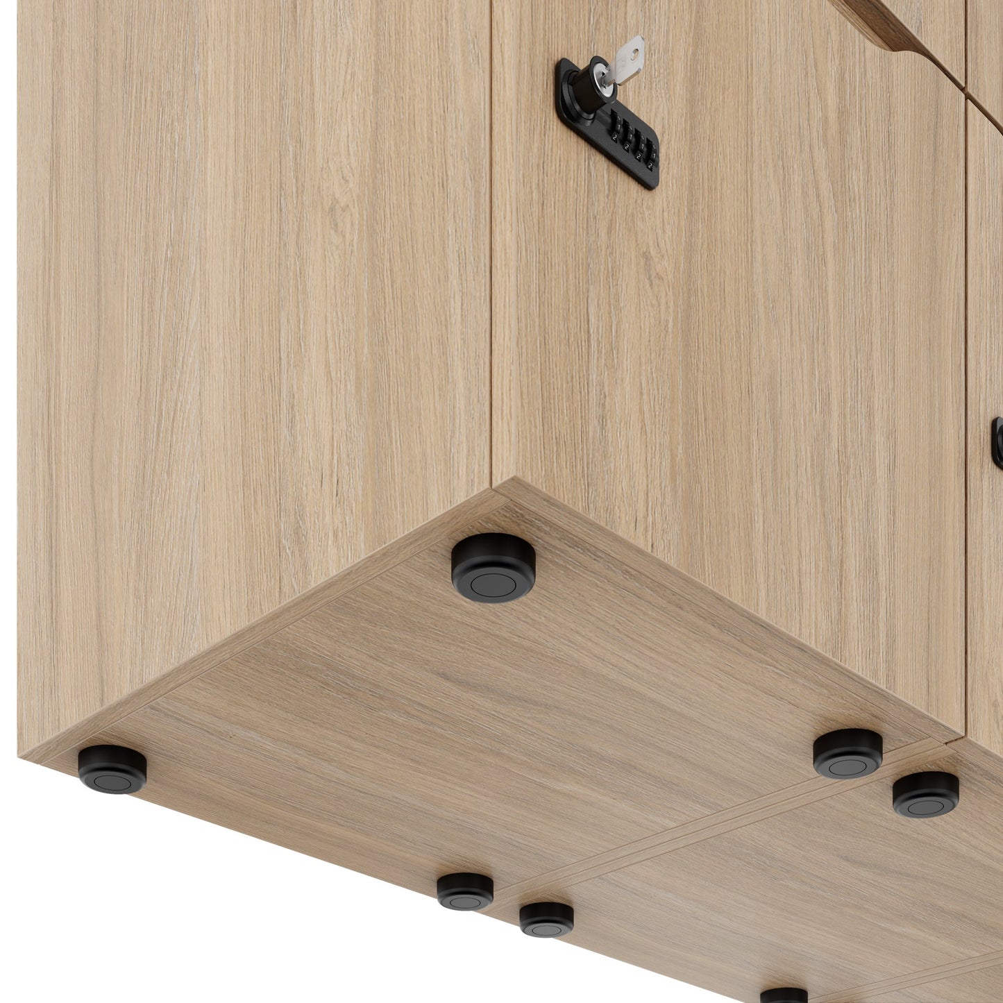 CHOICE Spind | 1800 x 1704 mm, 12 Schließfächer, Blumenkästen, Bernsteineiche