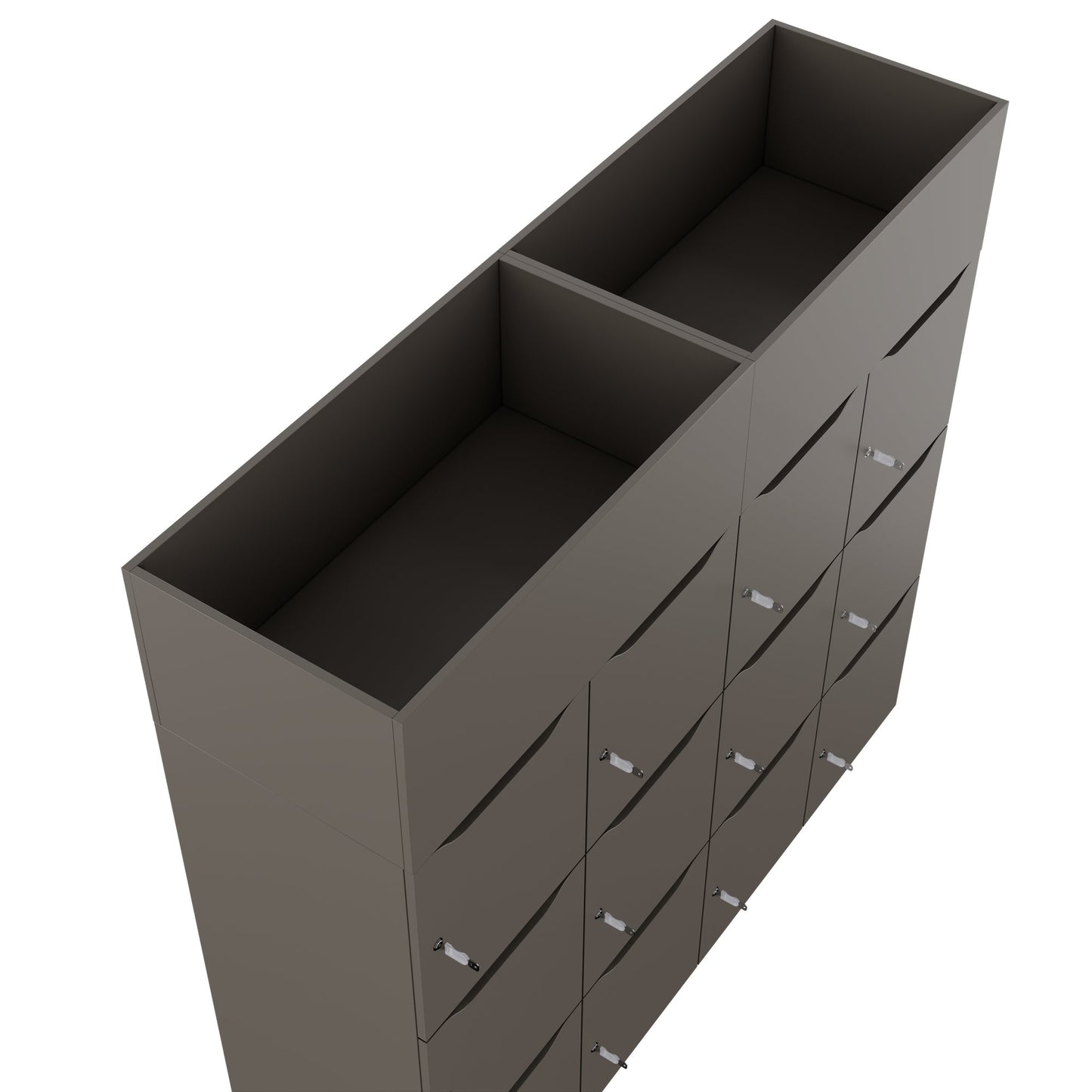 CHOICE Spind | 1800 x 1704 mm, 12 Schließfächer, Blumenkästen, Cubanitgrau