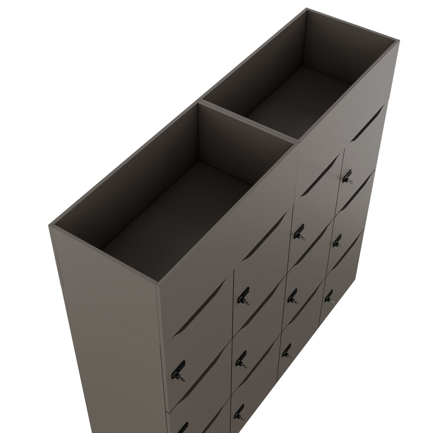 CHOICE Spind | 1800 x 1704 mm, 12 Schließfächer, Blumenkästen, Cubanitgrau