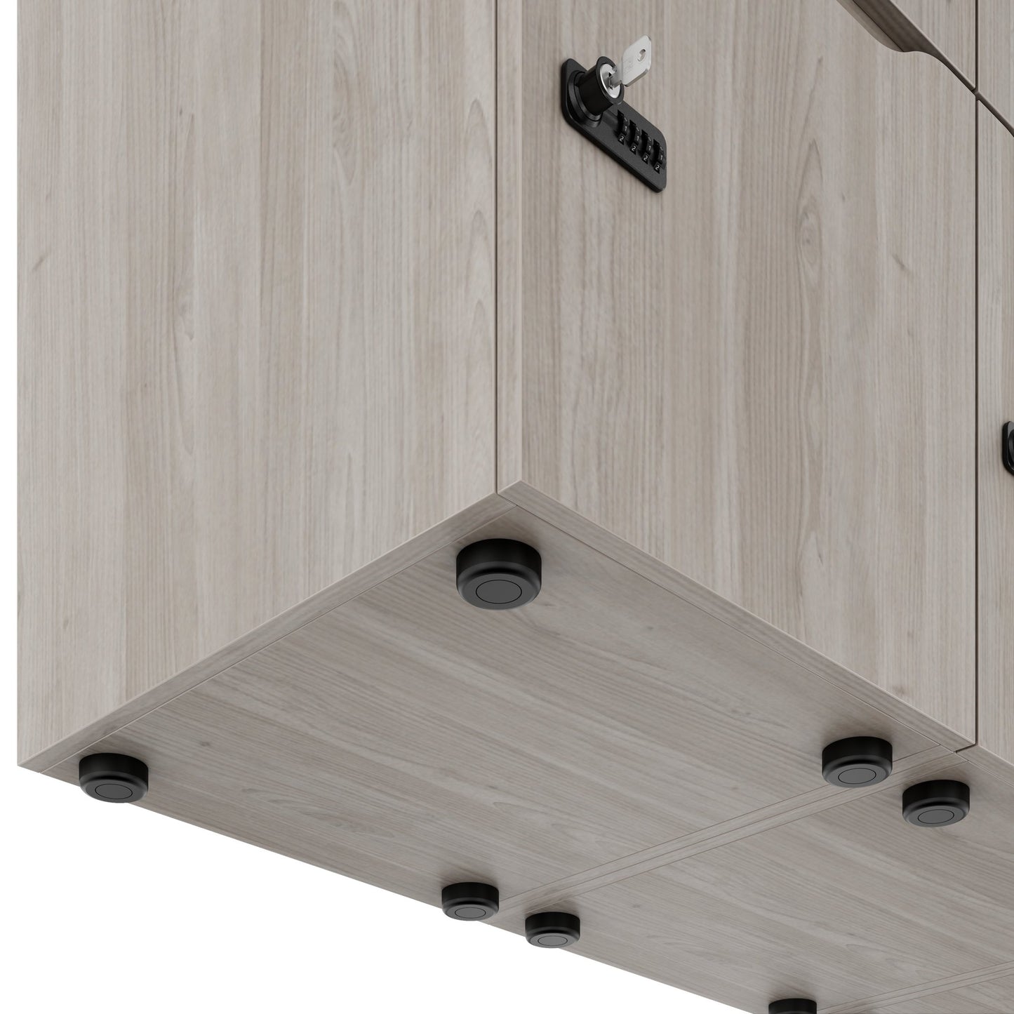 CHOICE Spind | 1800 x 1704 mm, 12 Schliessfächer, Blumenkästen, Nordeiche grau