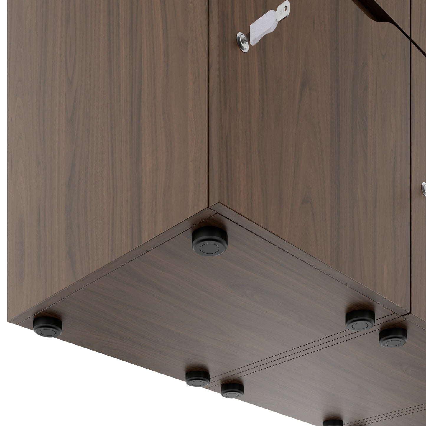 CHOICE Spind | 1800 x 1704 mm, 12 Schliessfächer, Blumenkästen, Nussbaum