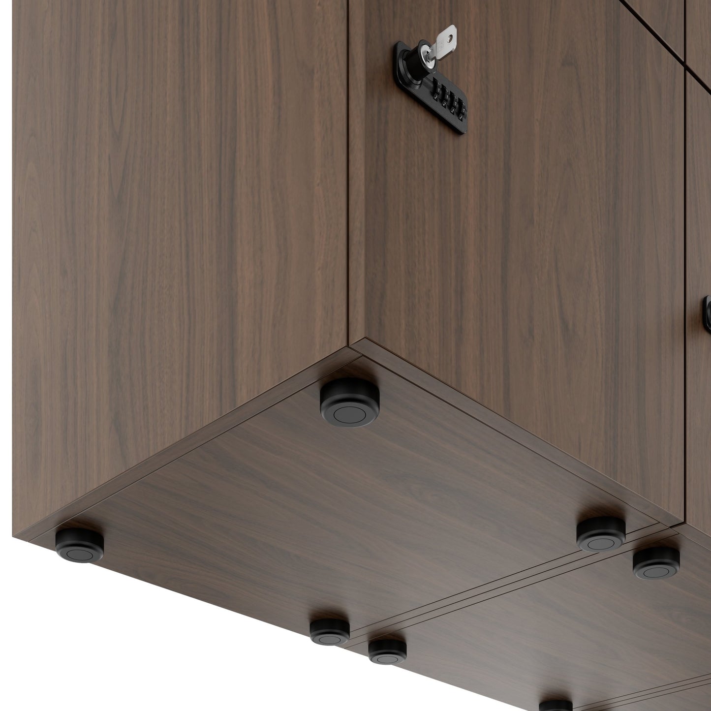 CHOICE Spind | 1800 x 1704 mm, 12 Schliessfächer, Blumenkästen, Nussbaum