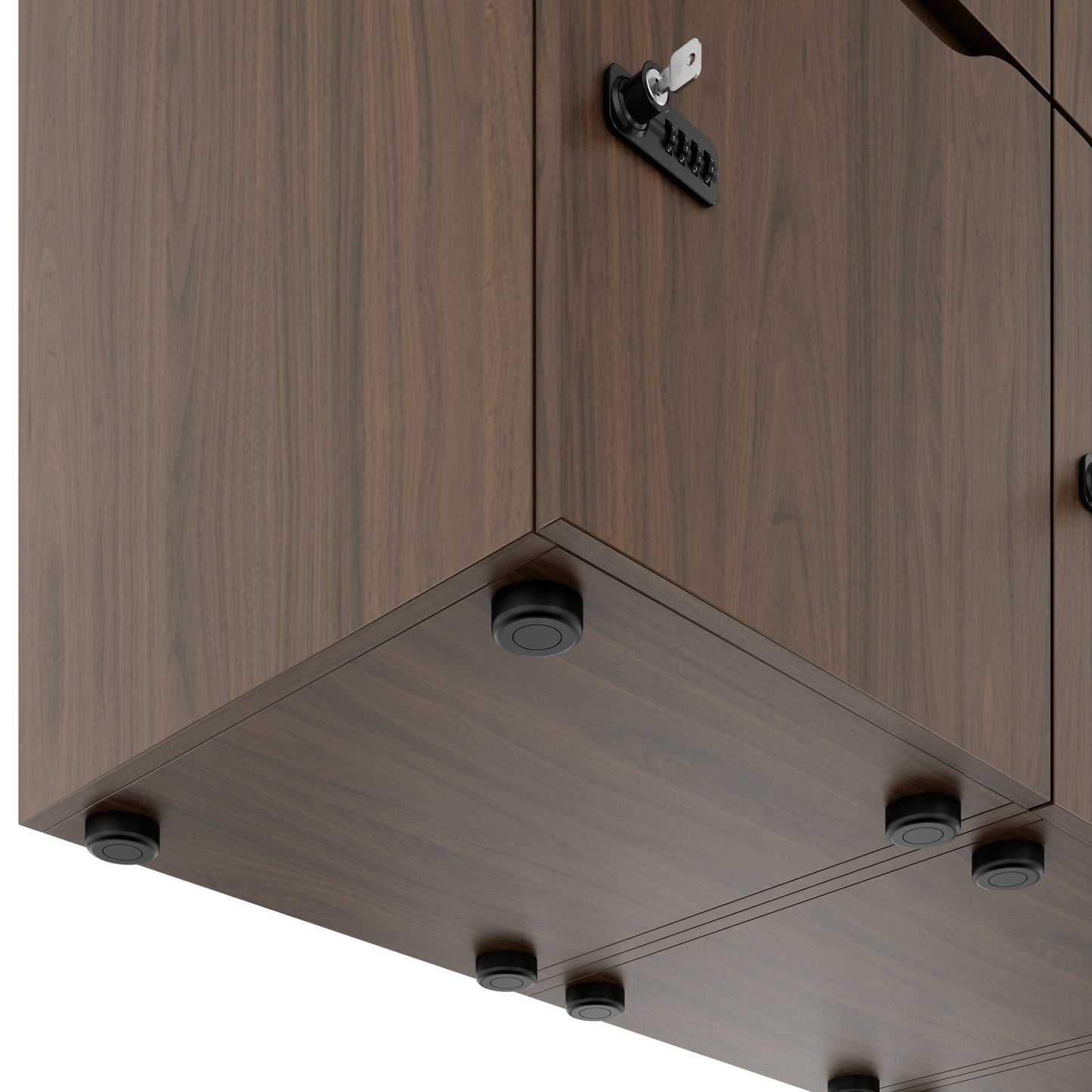 CHOICE Spind | 1800 x 1704 mm, 12 Schliessfächer, Blumenkästen, Nussbaum