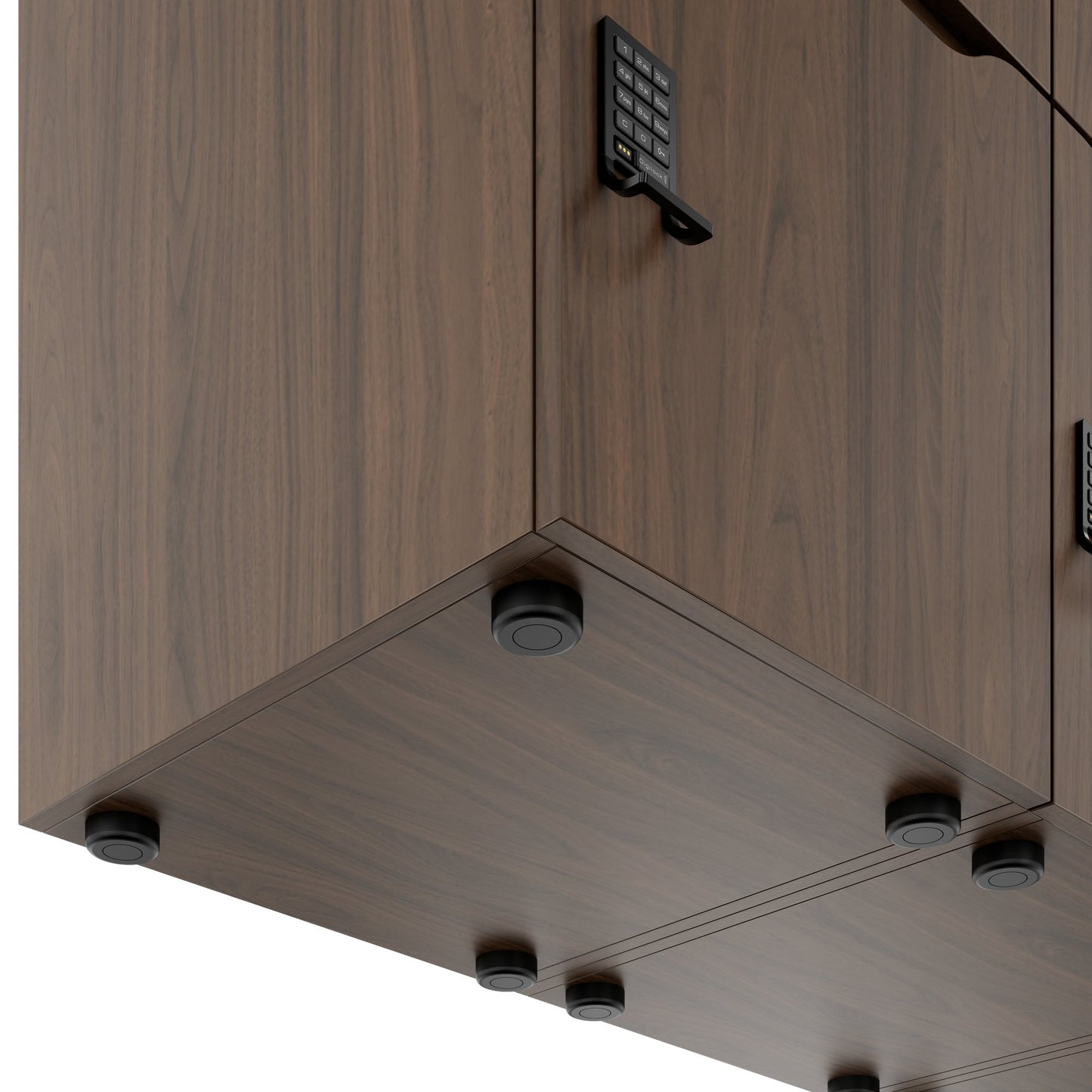 CHOICE Spind | 1800 x 1704 mm, 12 Schliessfächer, Blumenkästen, Nussbaum