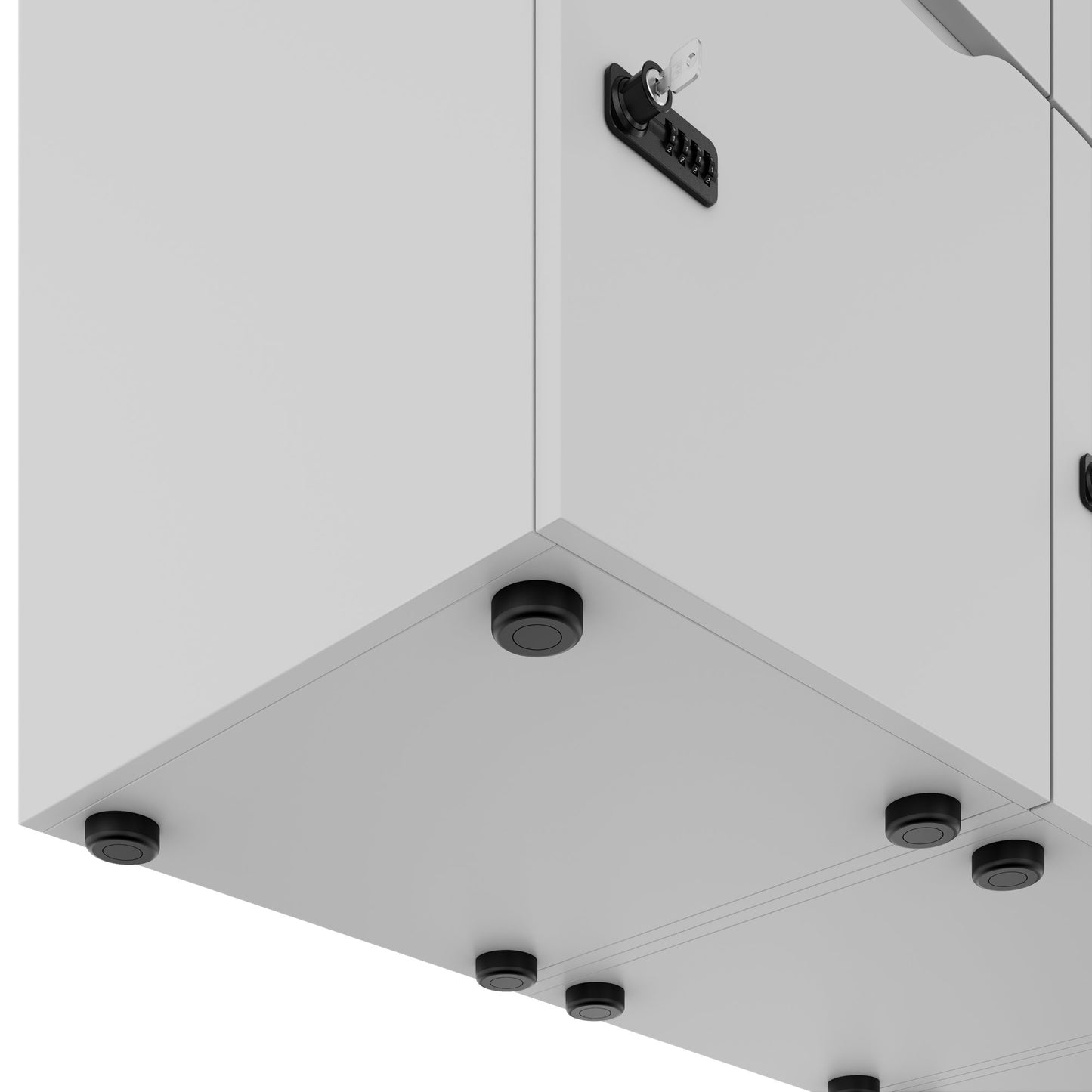 CHOICE Spind | 1800 x 1704 mm, 12 Schliessfächer, Blumenkästen, Perlgrau