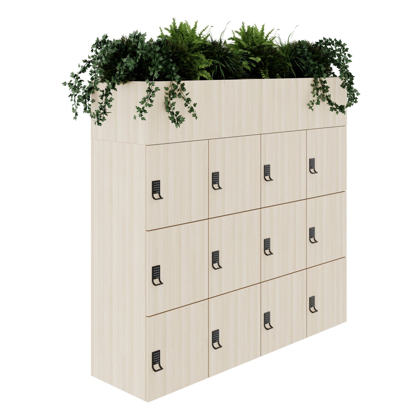 CHOICE Spind | 1800 x 1704 mm, 12 Schliessfächer, Blumenkästen, Sandesche