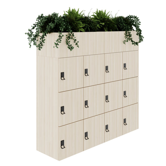 CHOICE Spind | 1800 x 1704 mm, 12 Schliessfächer, Blumenkästen, Sandesche