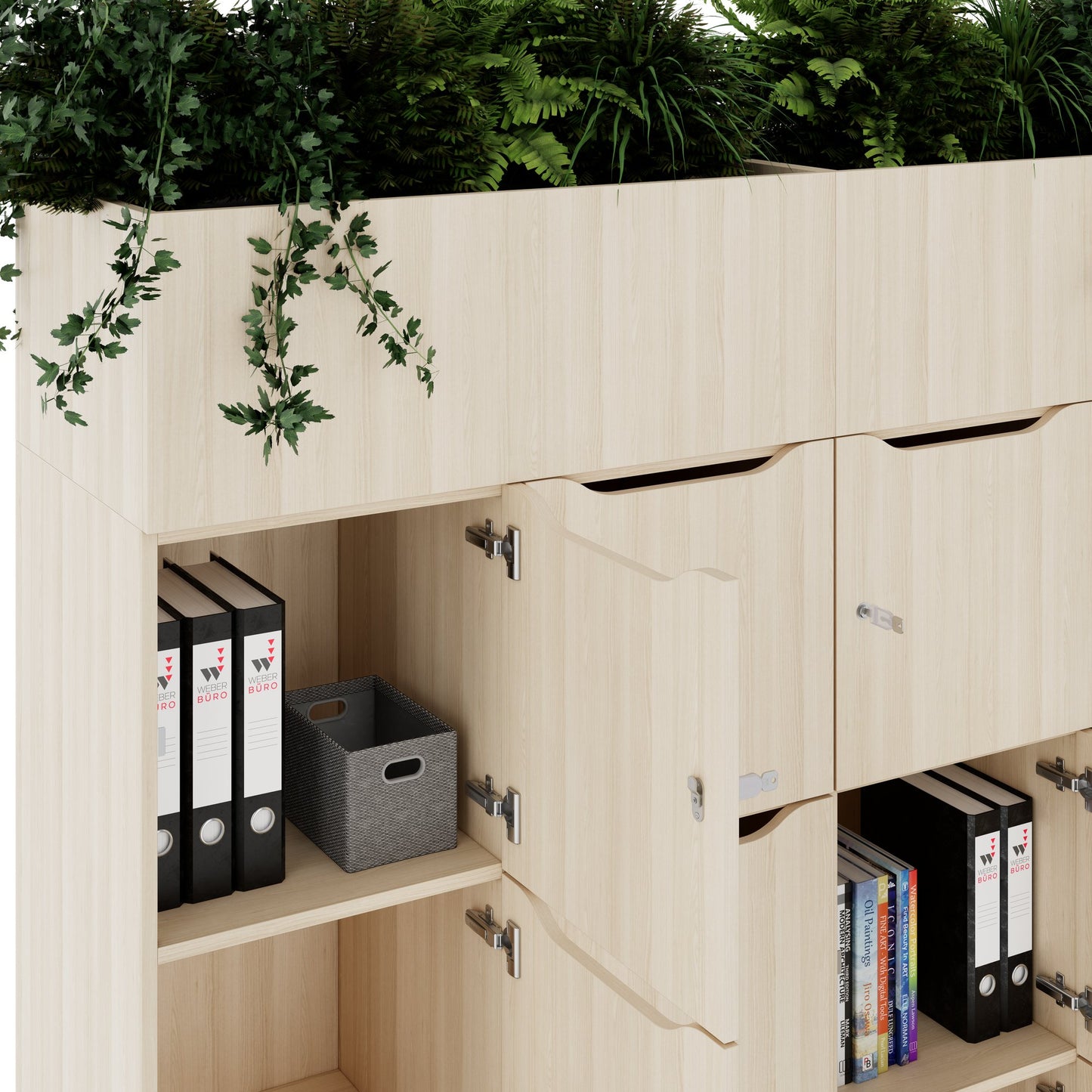 CHOICE Spind | 1800 x 1704 mm, 12 Schliessfächer, Blumenkästen, Sandesche